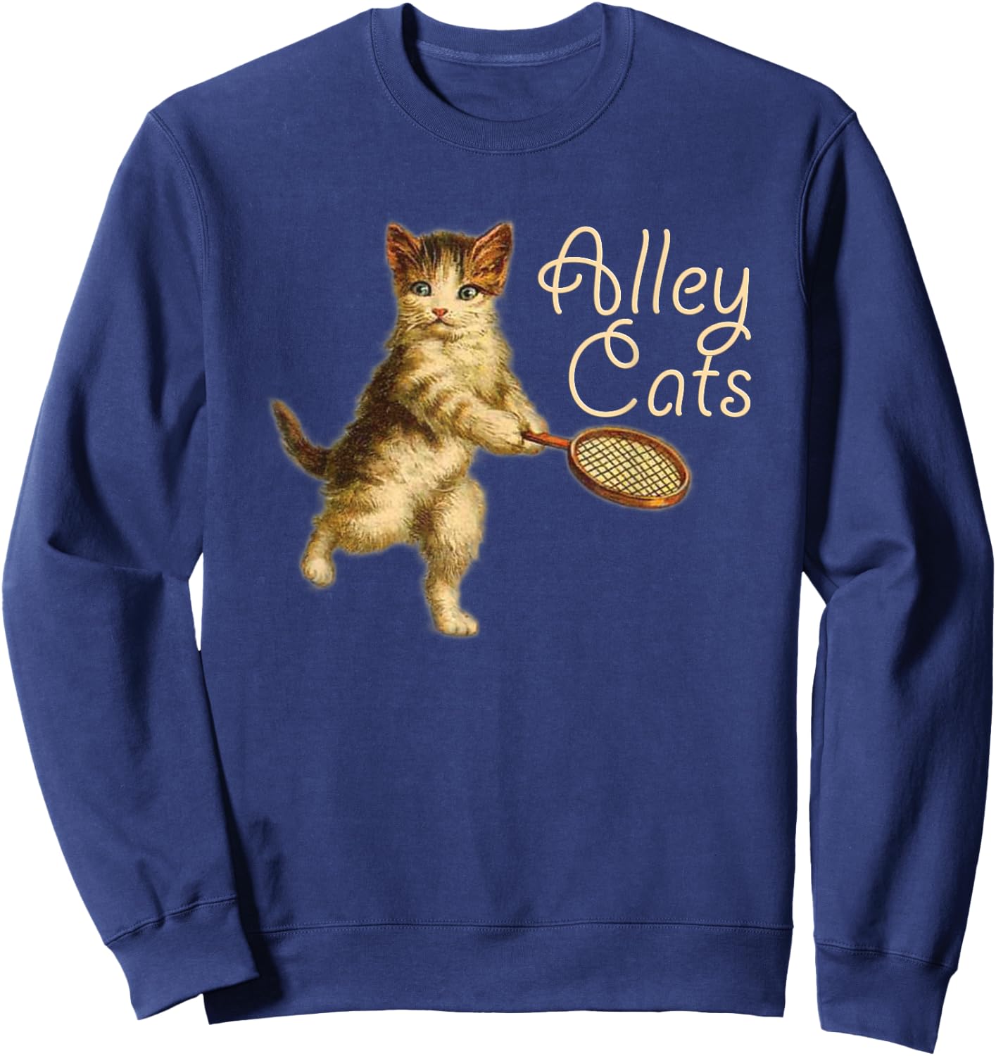 Cute, Funny Alley Cats Tennis Sweatshirt - Sweatshirt | Navy