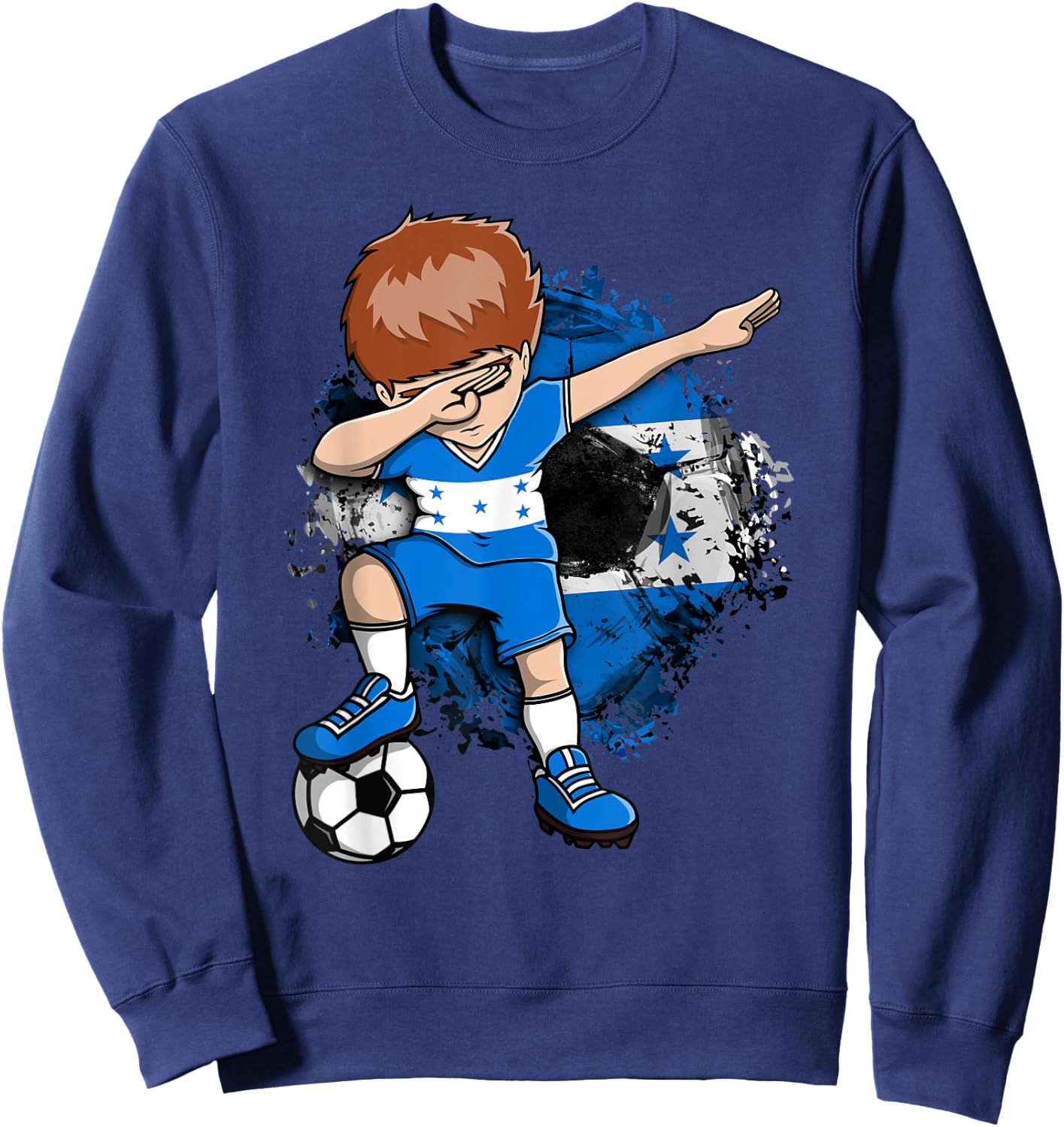 Dabbing Soccer Boy - Honduras Jersey Honduran Football Fans Sweatshirt - Sweatshirt | Navy