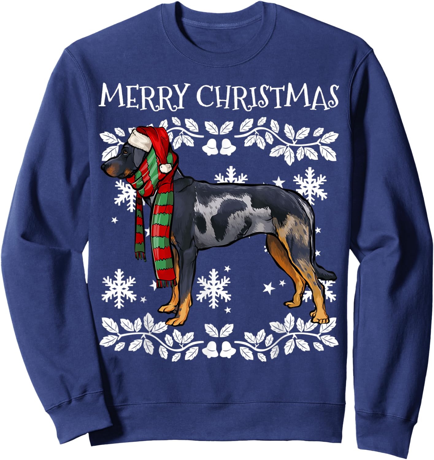 Merry Christmas Ornament Beauceron Xmas Santa Sweatshirt - Sweatshirt | Navy