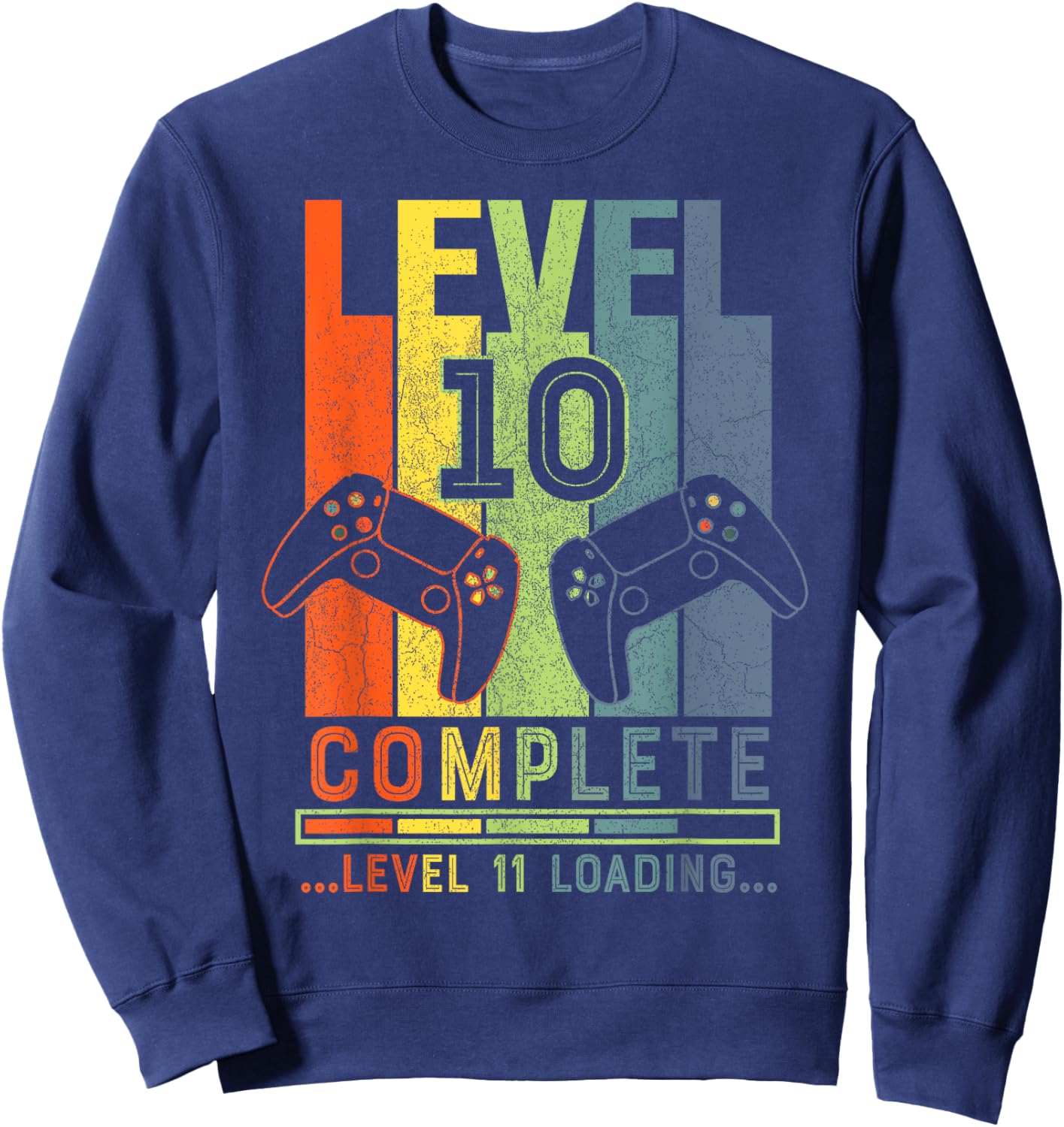 Level 10 Complete Gamer Gift 10 Years Wedding Anniversary Sweatshirt - Sweatshirt | Navy