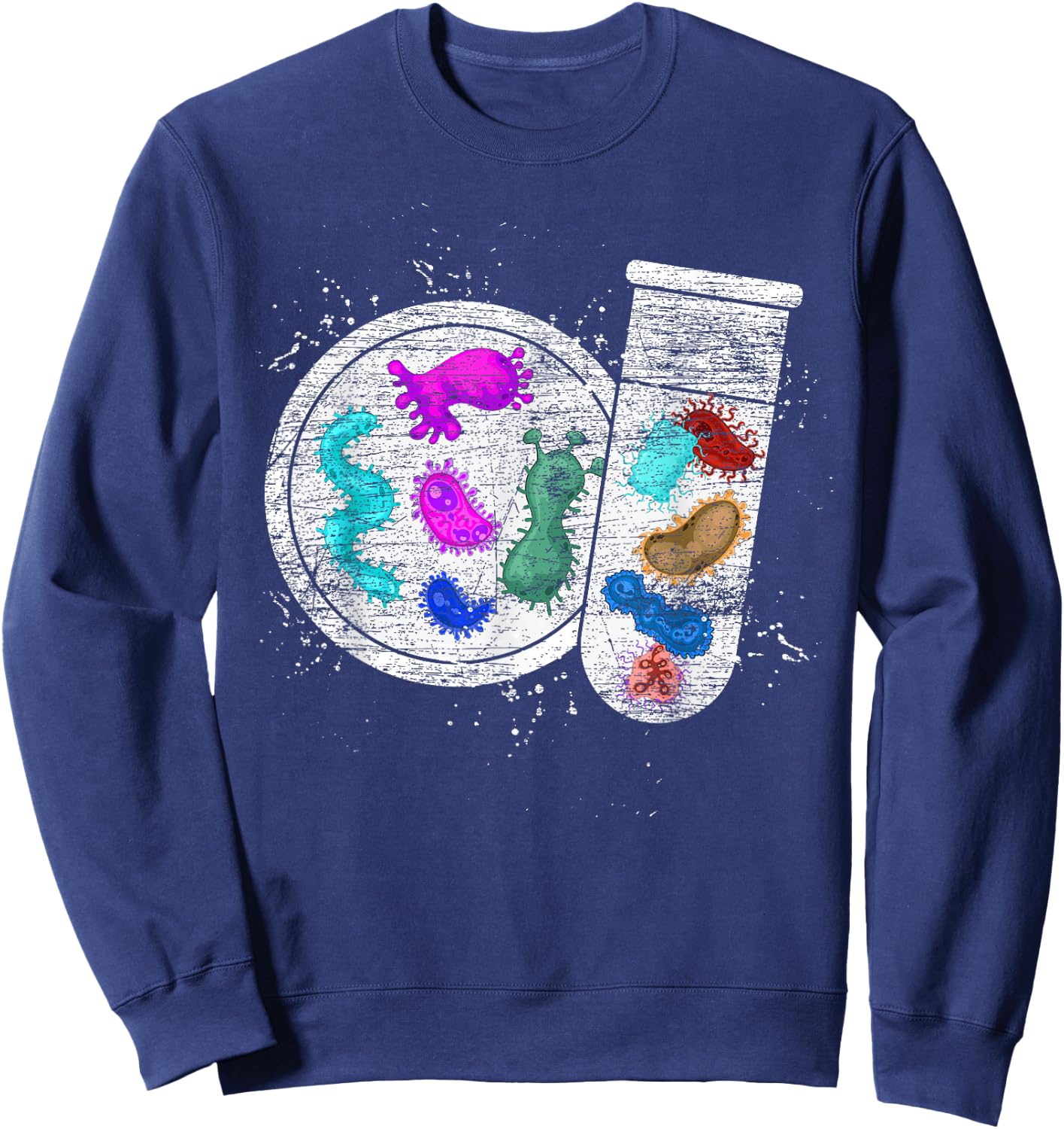 Biology Laboratory Microbiology Science Bacteria Sweatshirt - Sweatshirt | Navy