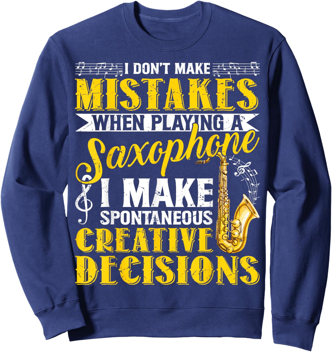 Funny Tenor Saxophone Gift Men Women Boys Girls Sax Players Sweatshirt - Sweatshirt | Navy