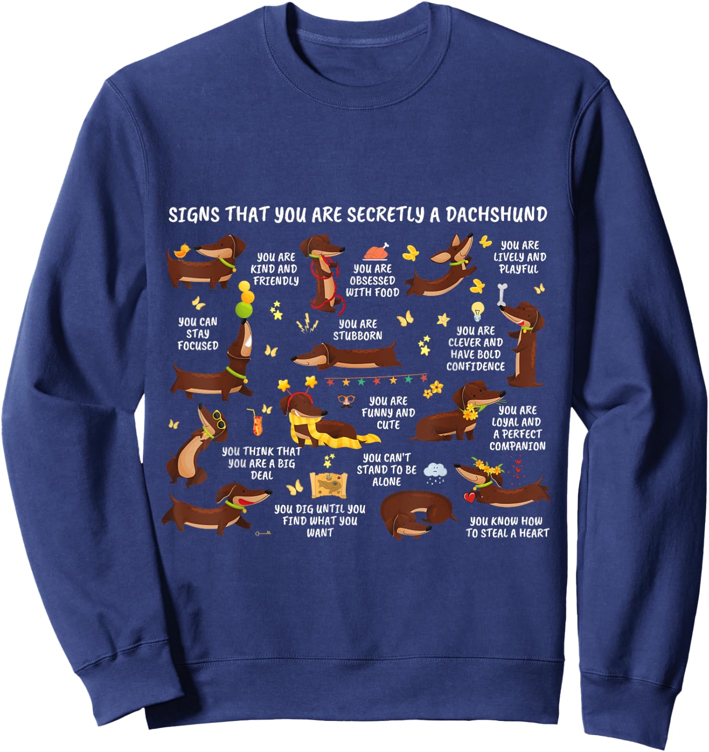 Secretly Dachshund Crazy Dog Lady Sausage Dog Lover Funny Sweatshirt - Sweatshirt | Navy