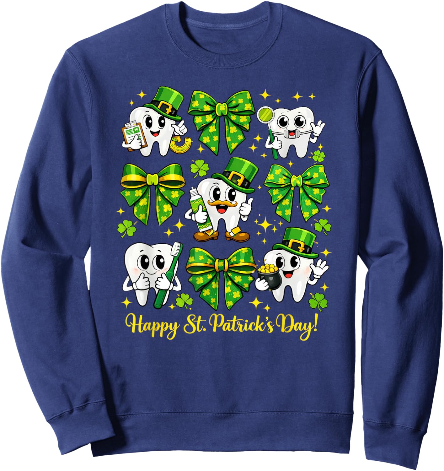 St Patrick Dentist Dental Teeth Sweatshirt - Sweatshirt | Navy