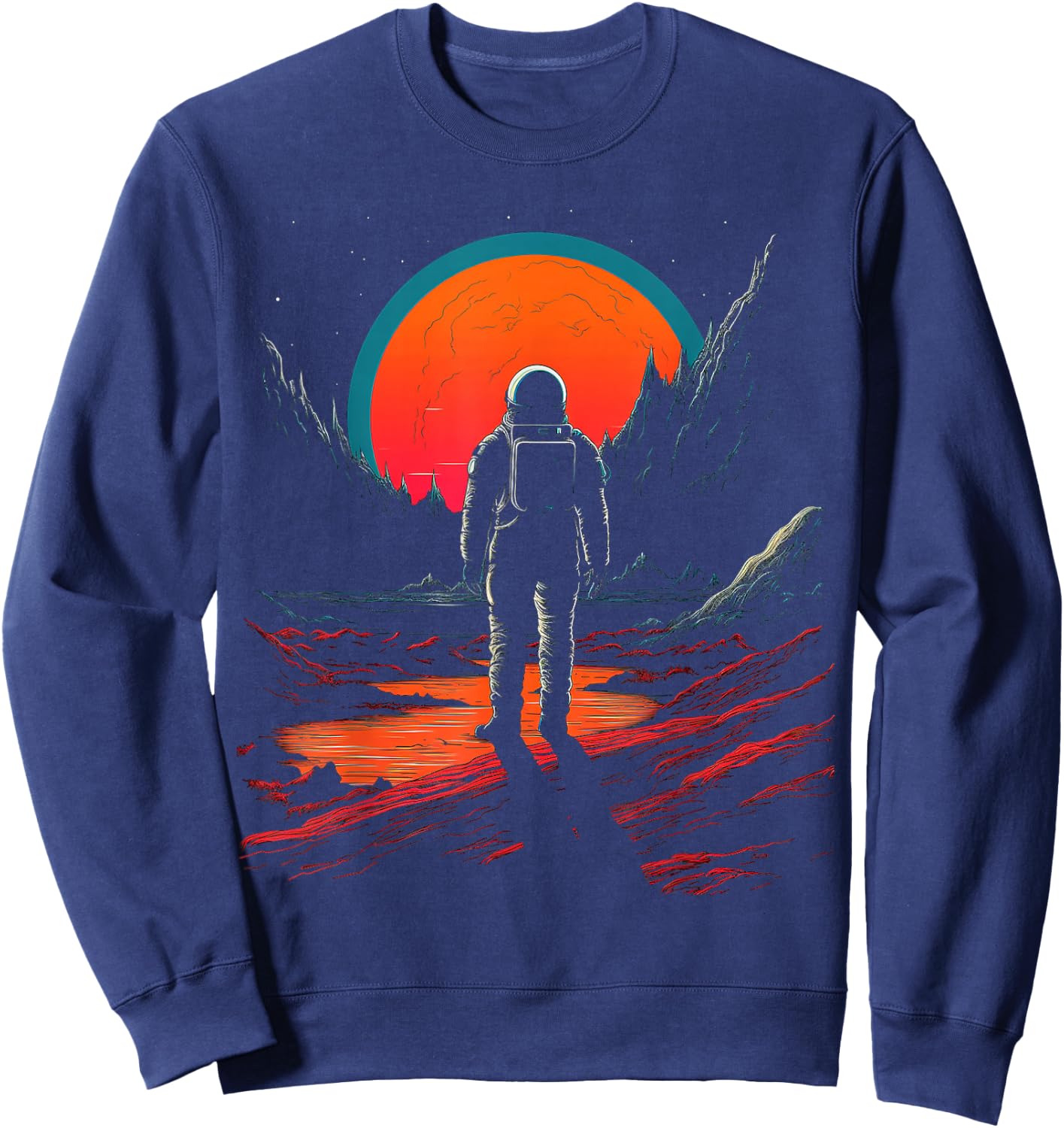 Astronaut Mountains Space Astronaut Sweatshirt - Sweatshirt | Navy