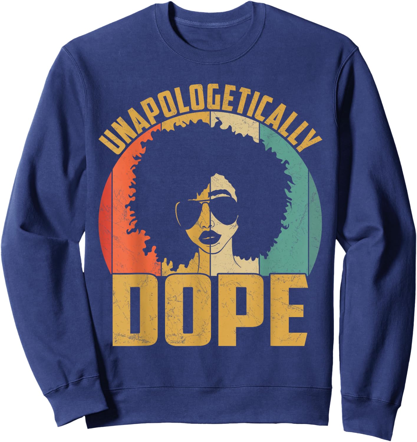 Unapologetically Dope Black Pride Melanin African American Short Sleeve Sweatshirt - Sweatshirt | Navy