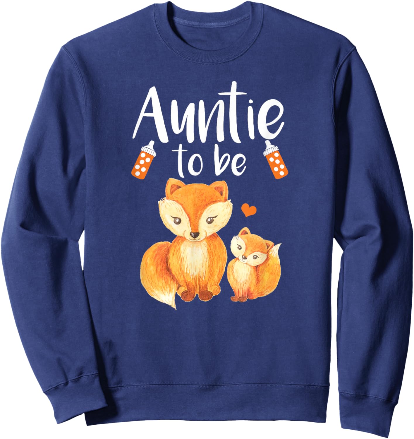 Auntie To Be Fox Baby Shower Cute Forest Animal Sweatshirt - Sweatshirt | Navy