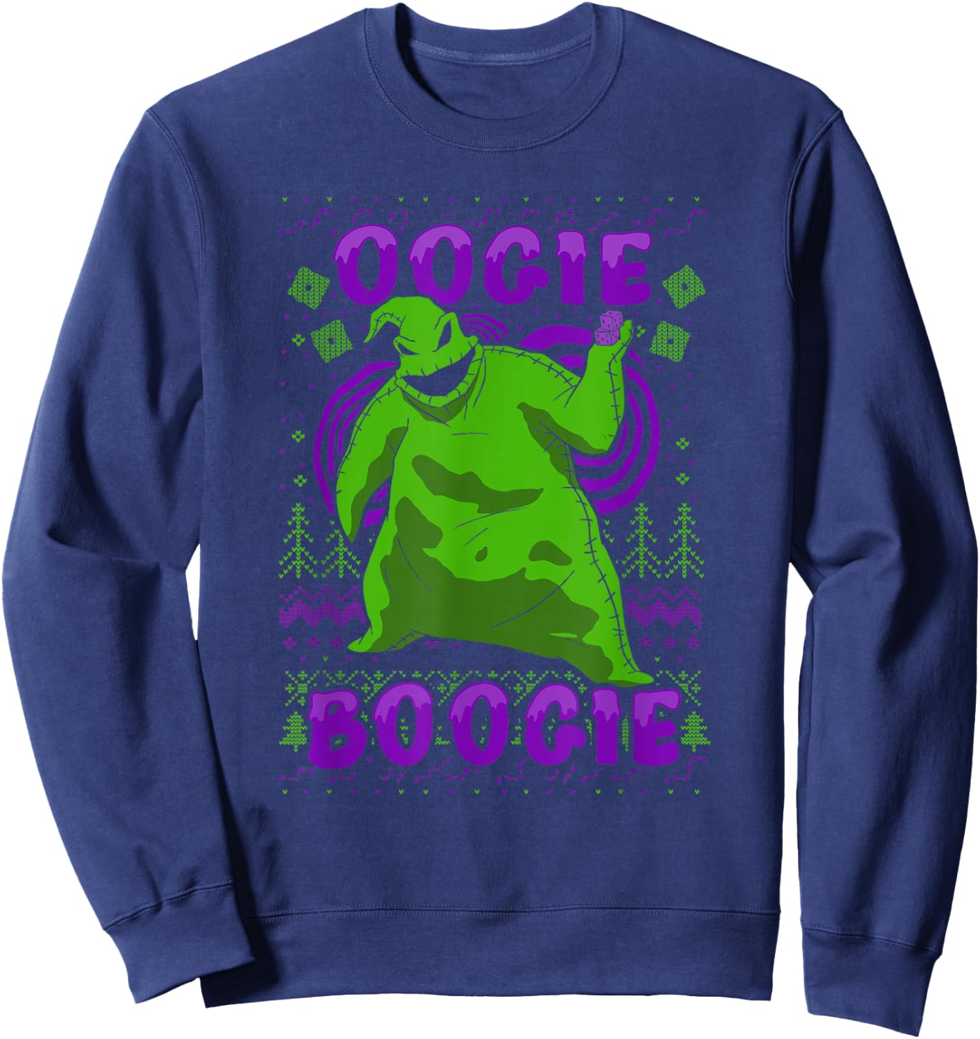 Disney Nightmare Before Christmas Oogie Boogie Ugly Sweater Sweatshirt - Sweatshirt | Navy