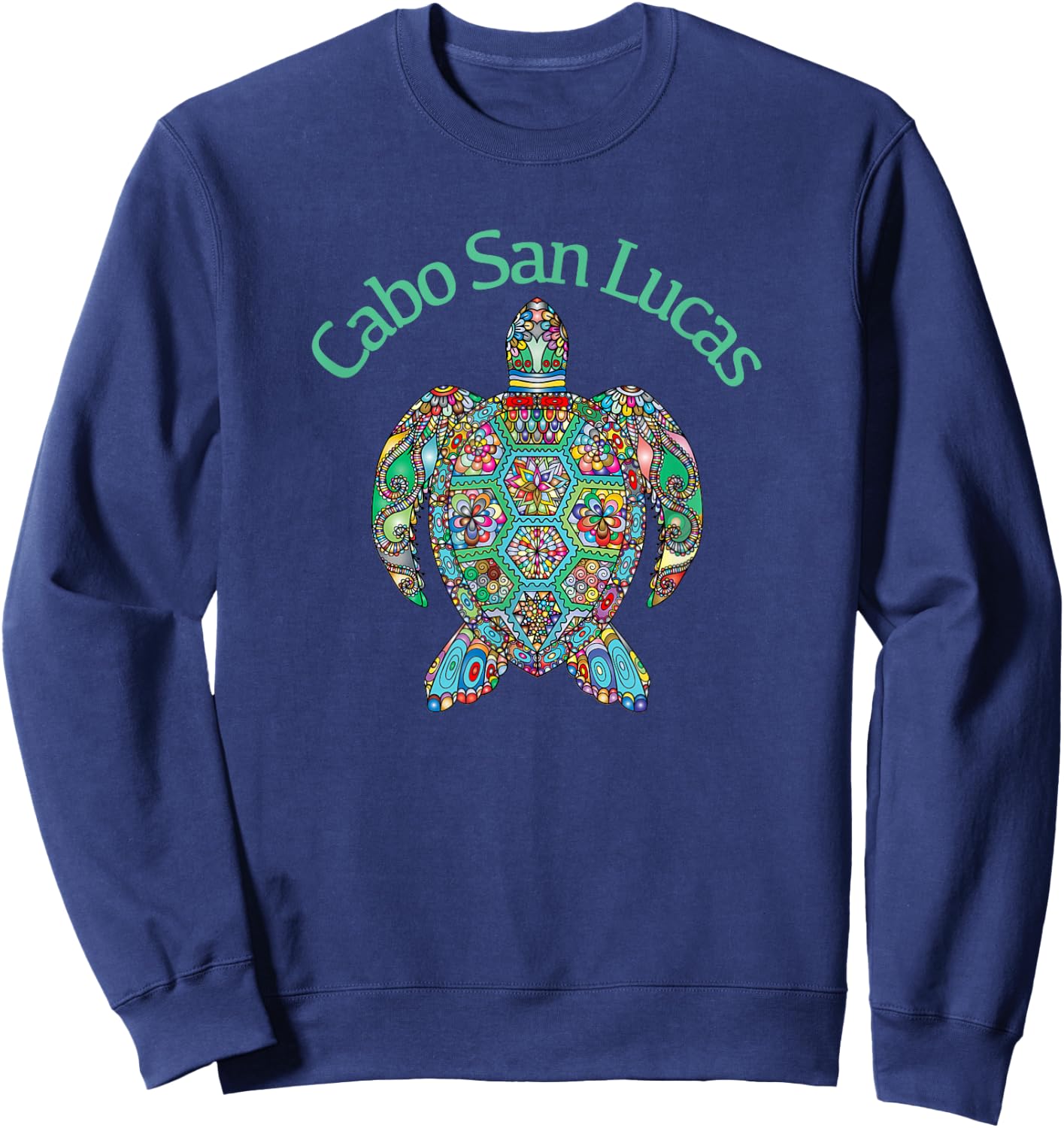 Cabo San Lucas Tribal Turtle Sweatshirt - Sweatshirt | Navy