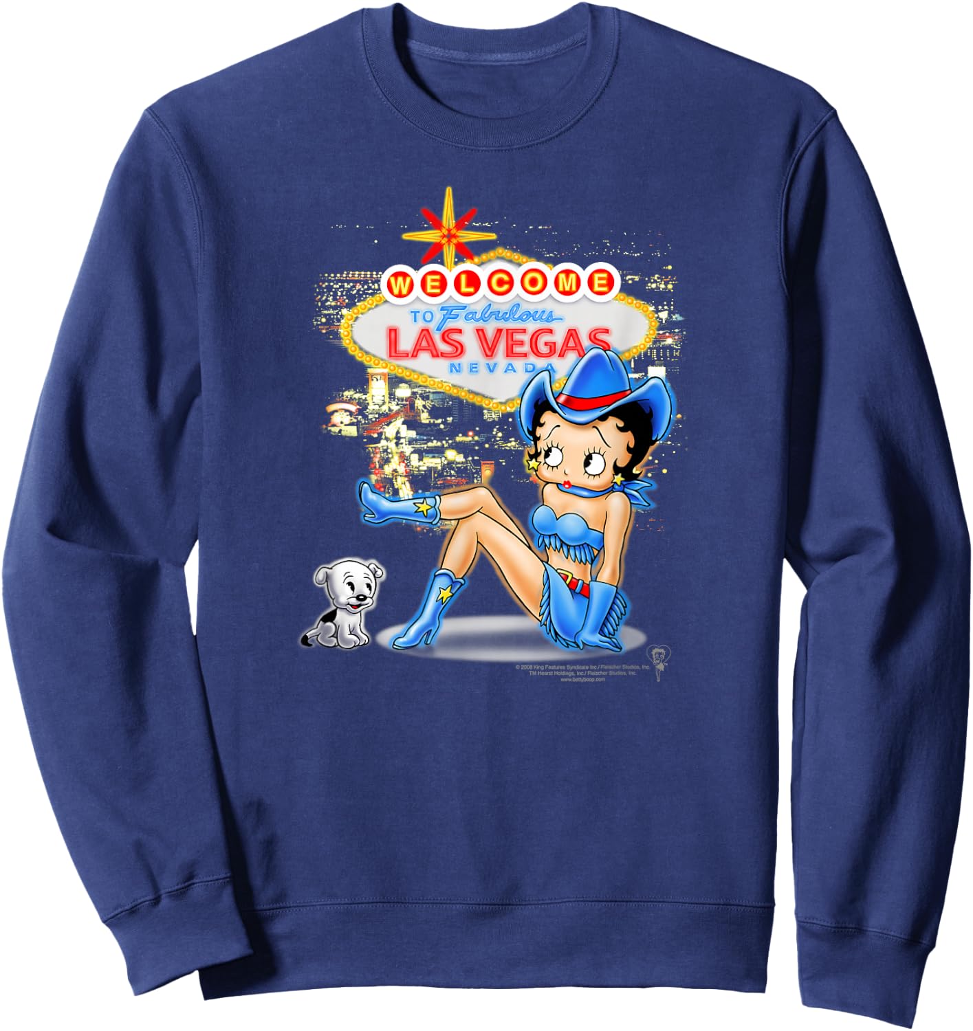 Betty Boop Welcome Las Vegas Small Sweatshirt - Sweatshirt | Navy