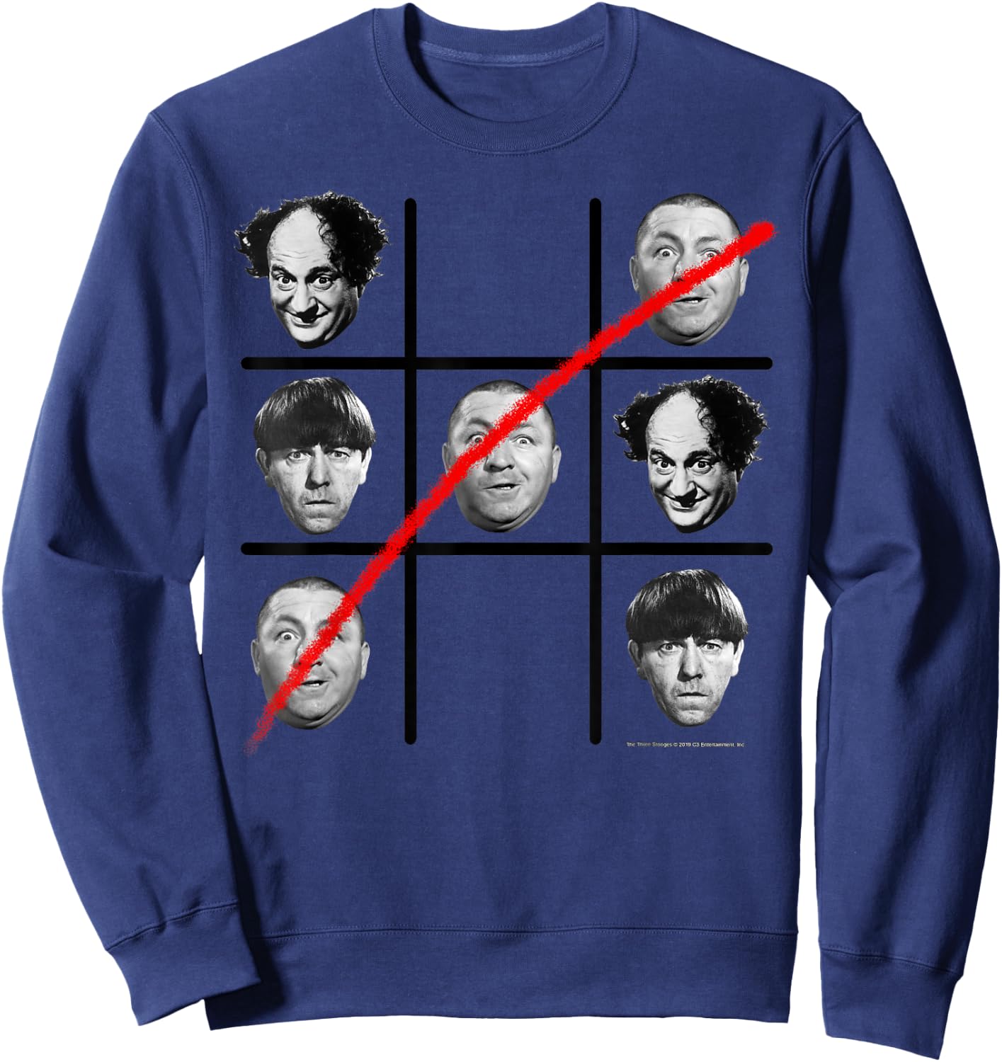 TTS- The Three Stooges Tic Tac Toe Sweatshirt - Sweatshirt | Navy