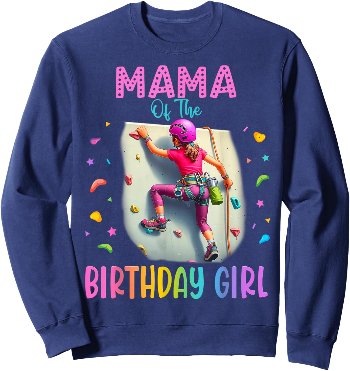 Rock Climbing Indoor Game Birthday Party Girl Matching Group Sweatshirt - Sweatshirt | Navy