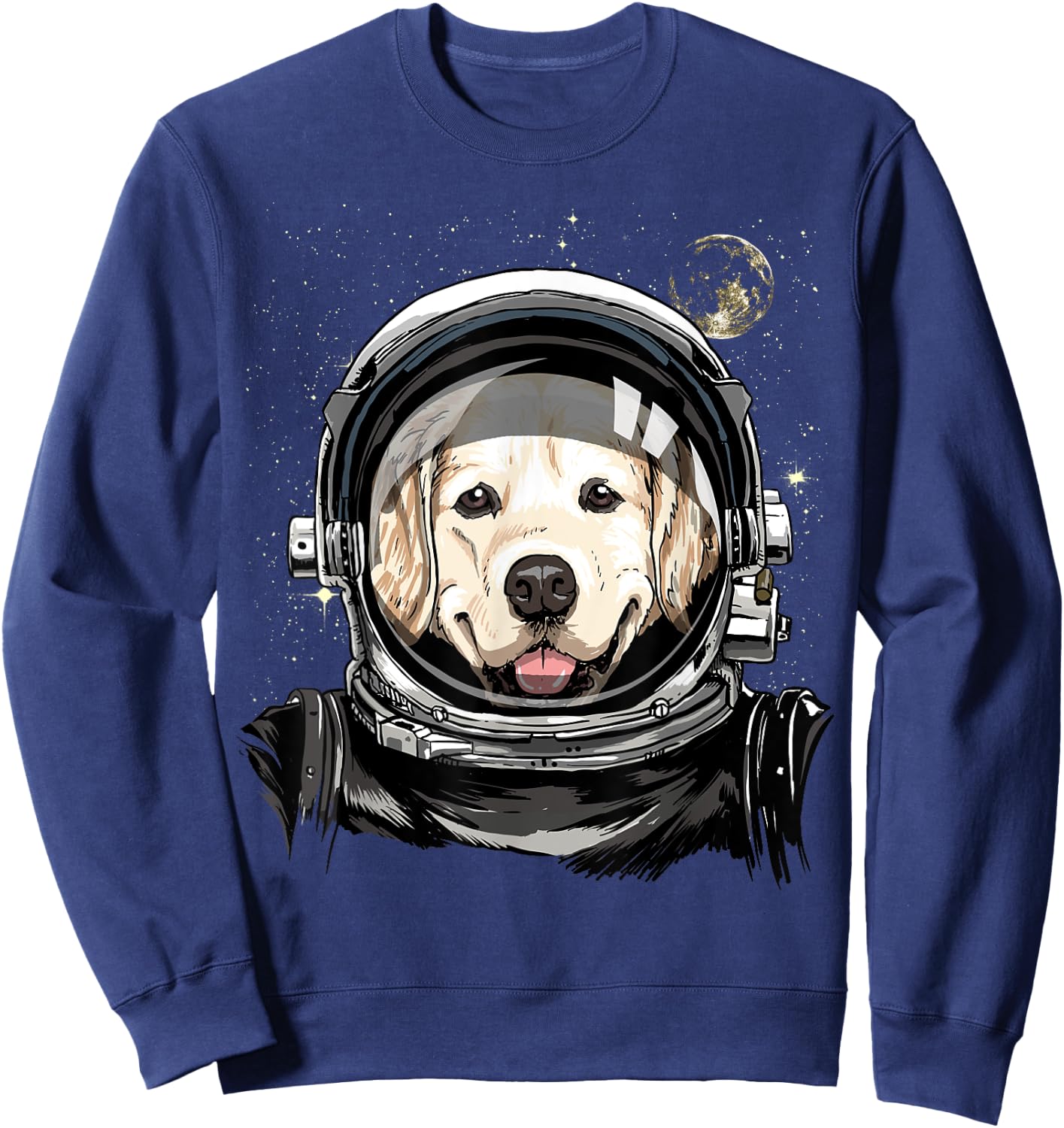 Golden Retriever Astronaut Shirt Dog in Galaxy Space Lover Men Women Girls Kids Sweatshirt - Sweatshirt | Navy
