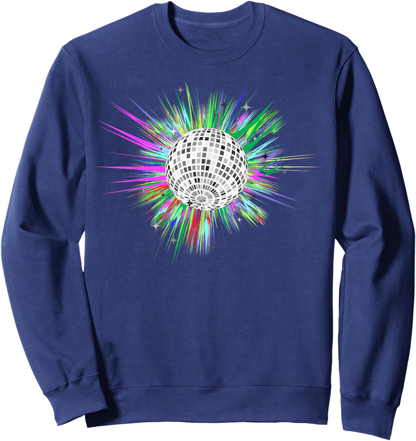 80's and 90's Style Dance Disco Ball Sweatshirt - Sweatshirt | Navy