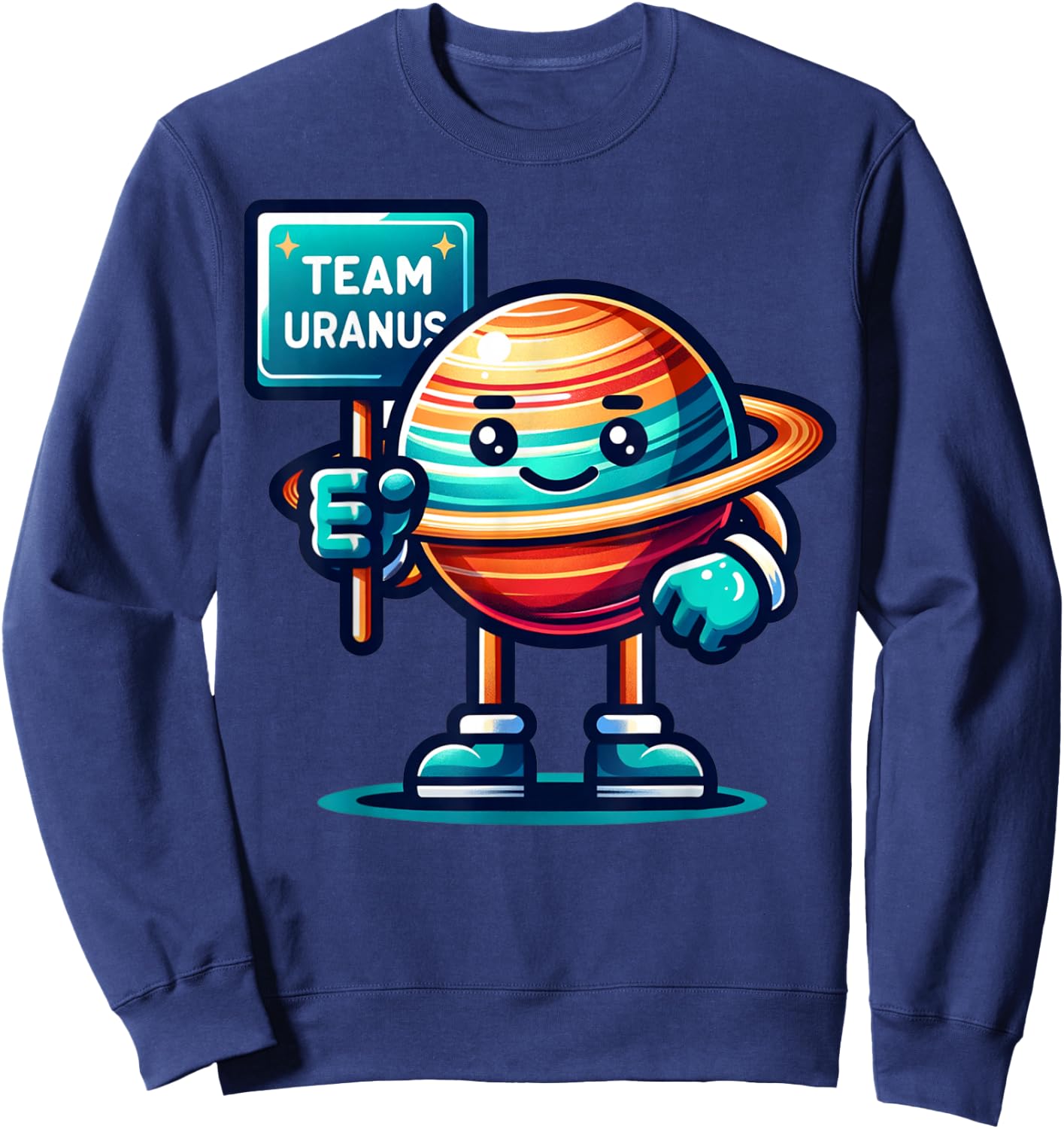Team Uranus, Planet Mascot, Space Lover, Astronomy Sweatshirt - Sweatshirt | Navy