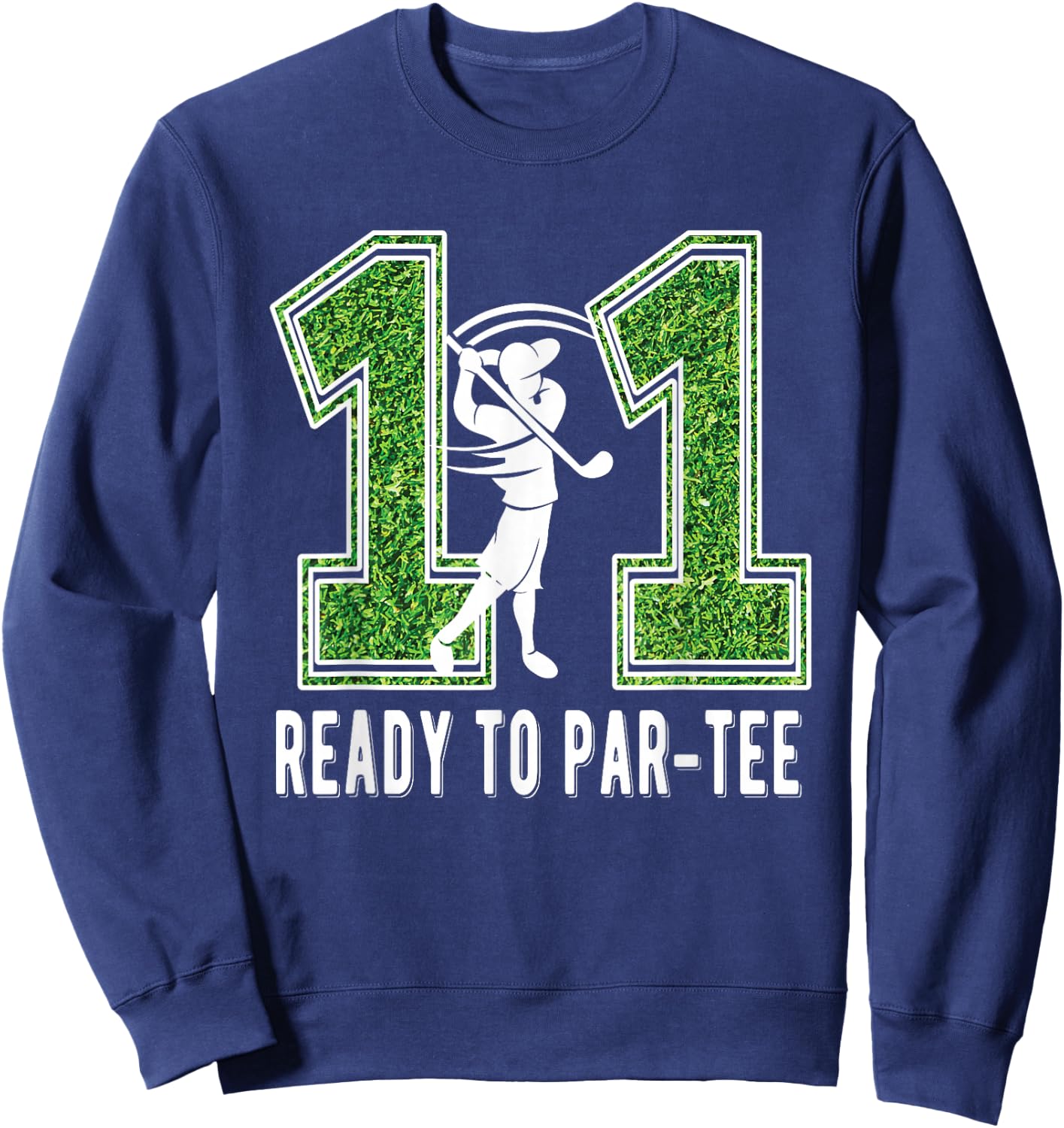11th Birthday Golfer Boy Eleven Year Old Golf Player Sweatshirt - Sweatshirt | Navy