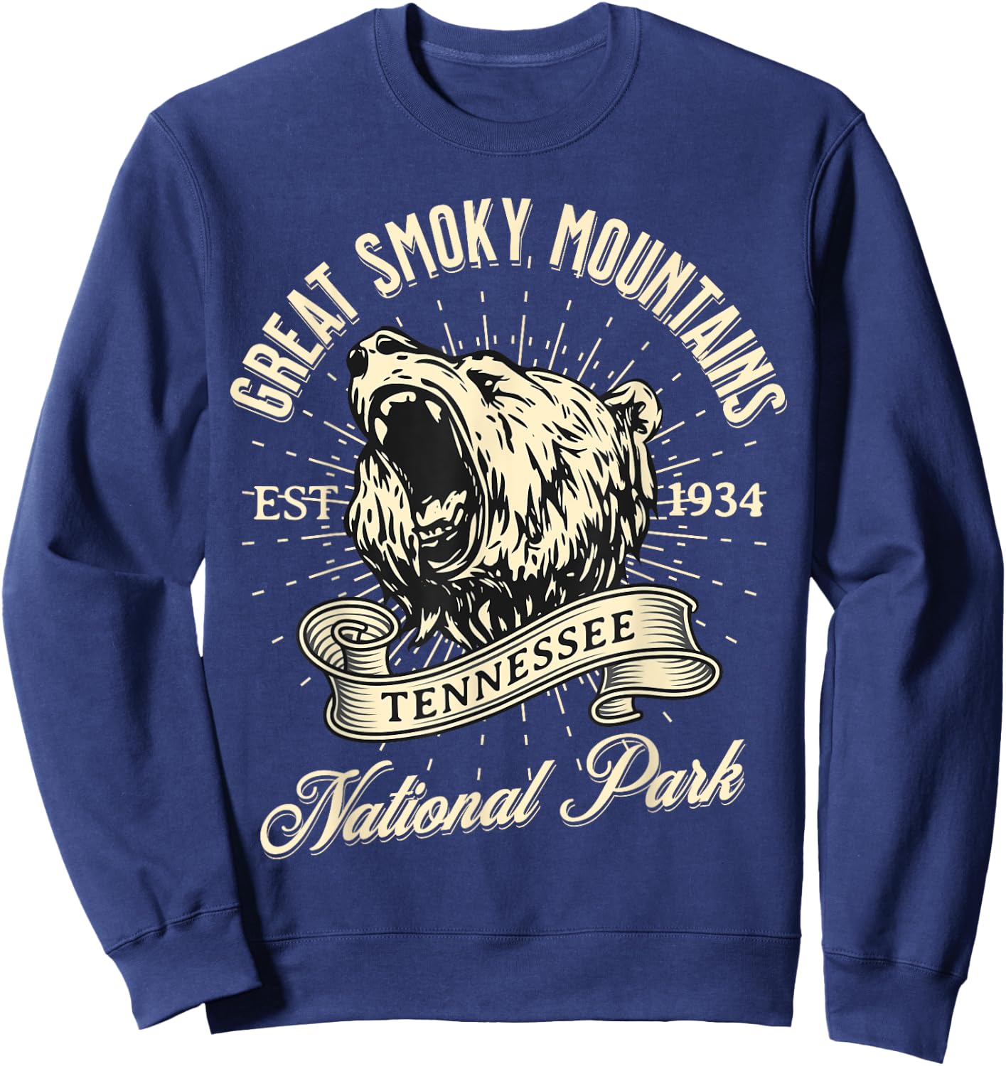 Great Smoky Mountains National Park Tennessee Bear Hike Sweatshirt - Sweatshirt | Navy