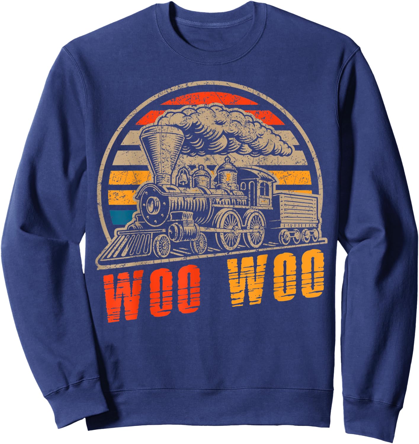 Vintage Trains Woo Woo Retro Vintage Train Sweatshirt - Sweatshirt | Navy