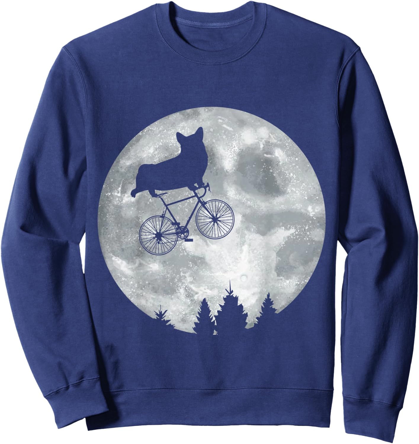CORGI Riding Moon Bike Halloween Lunar Cycling PWC Sweatshirt - Sweatshirt | Navy