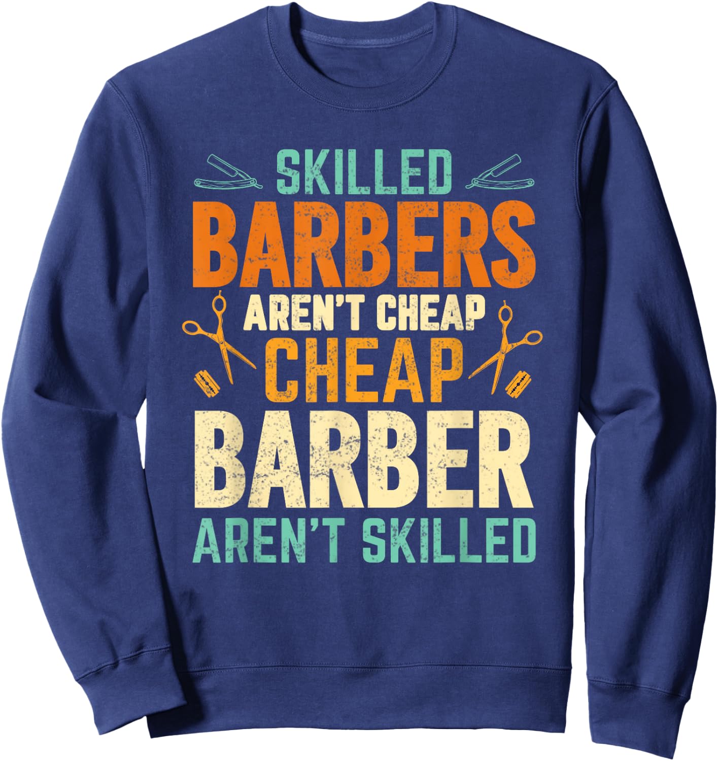 Barber Dad Funny Hairdressing Hair Stylists Barber Sweatshirt - Sweatshirt | Navy