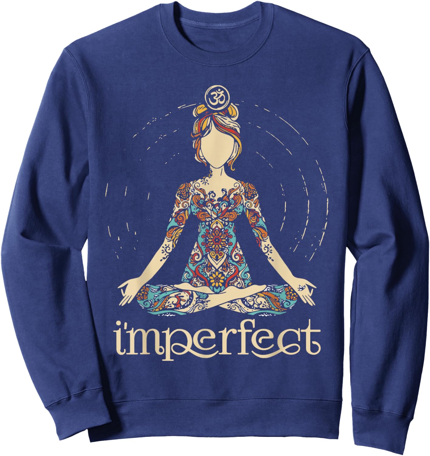 I'm Perfect Women Vintage Namaste Yoga Sweatshirt - Sweatshirt | Navy