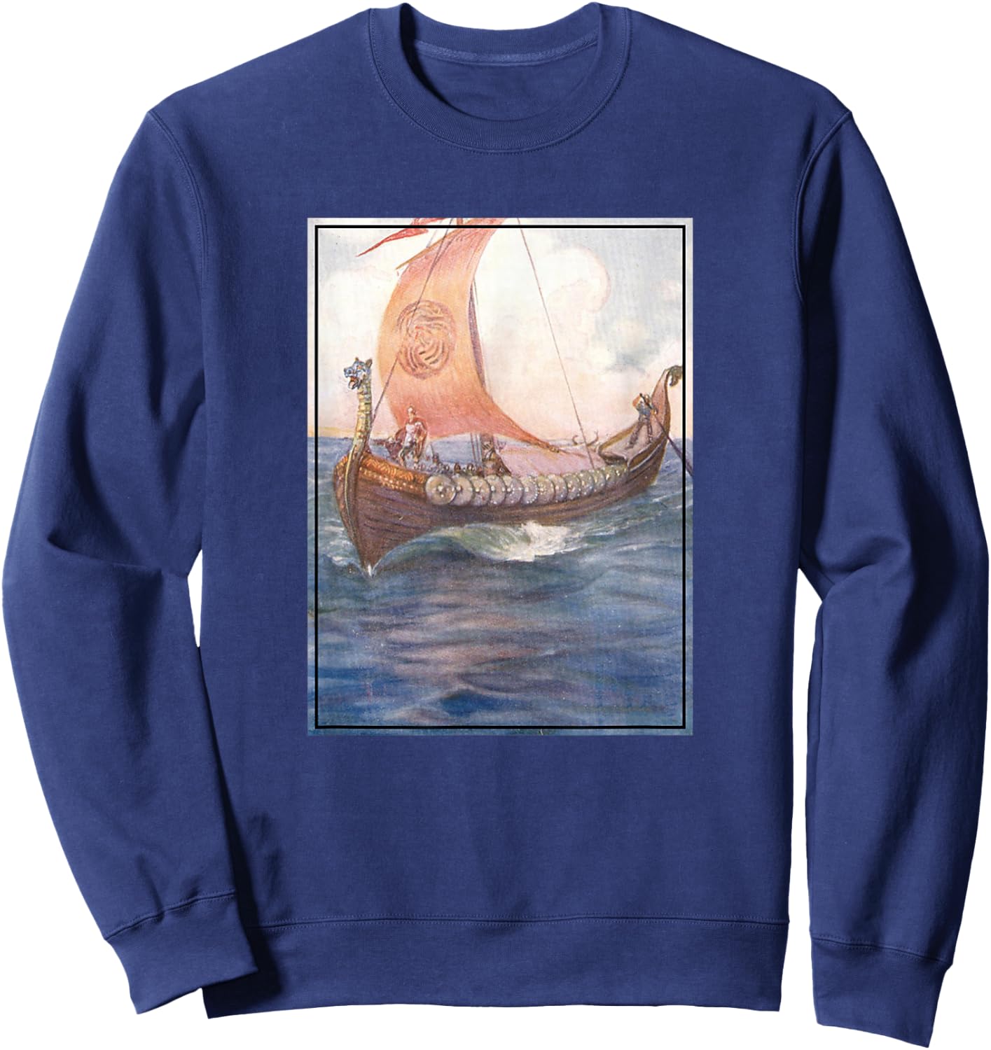 Beowulf Arriving On a Longship (1910) Sweatshirt - Sweatshirt | Navy