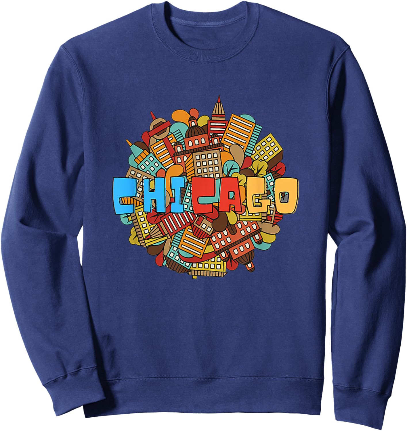 Chicago City State Illinois Downtown Urban Souvenirs Sweatshirt - Sweatshirt | Navy