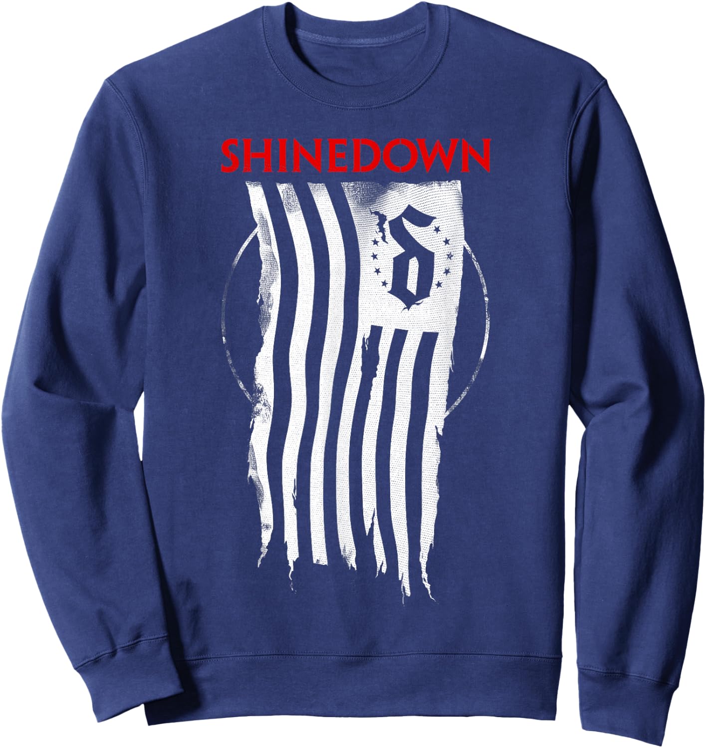 Shinedown Shredded Flag Sweatshirt - Sweatshirt | Navy