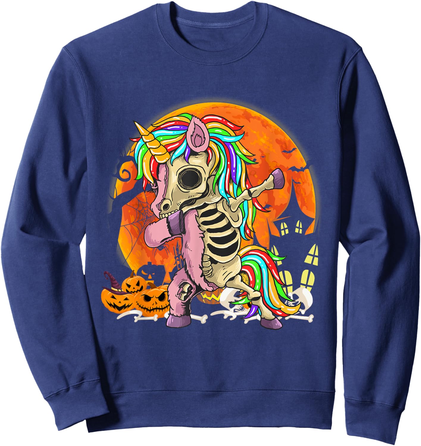 Zombie Unicorn Spooky Halloween boy girl Toddlers Zombiecorn Sweatshirt - Sweatshirt | Navy