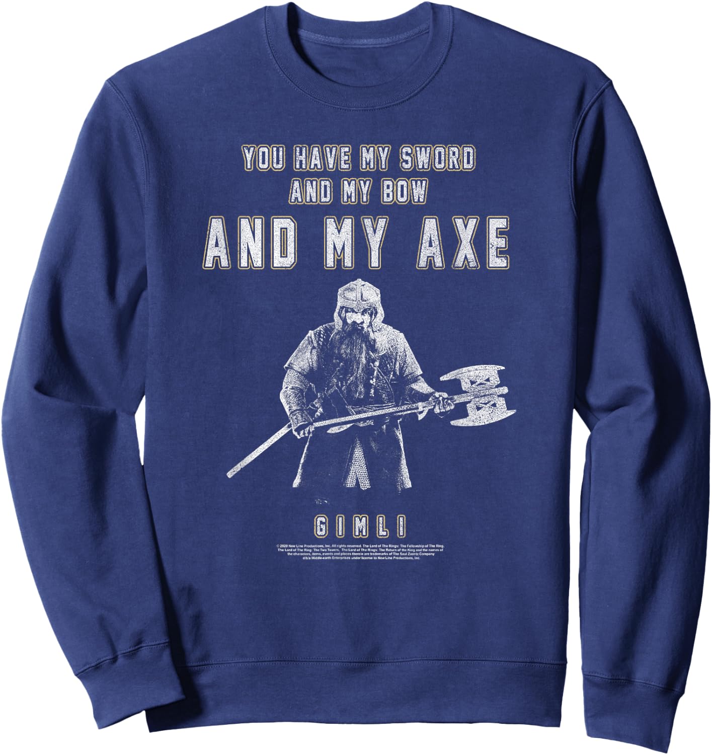 The Lord of The Rings Gimli You Have My Axe Sweatshirt - Sweatshirt | Navy