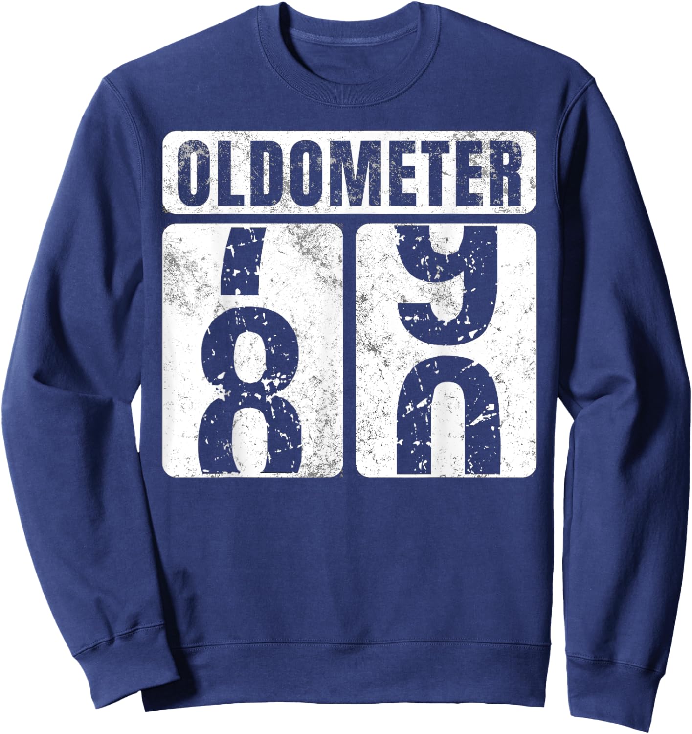 Oldometer 80 Shirt Vintage Funny 80th Birthday Gift Sweatshirt - Sweatshirt | Navy