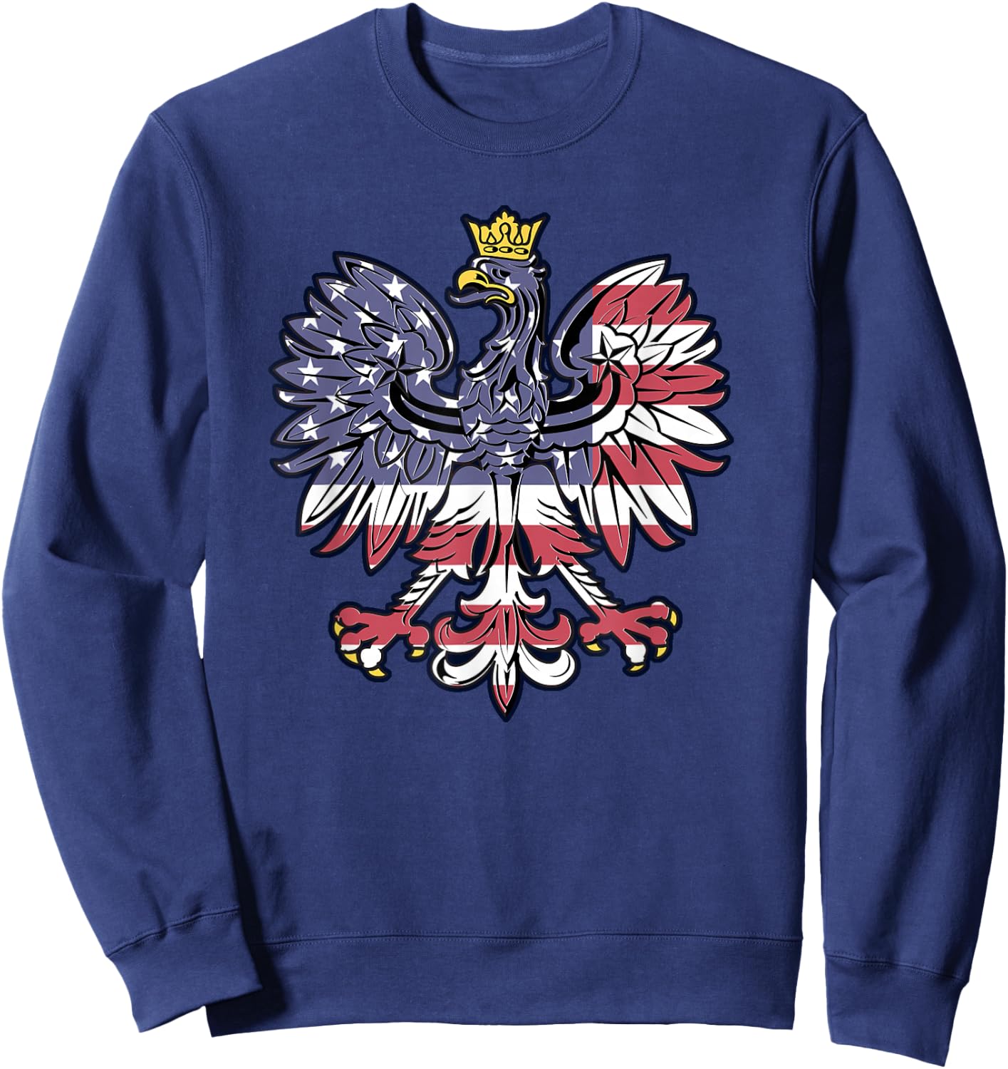 Polish Eagle American Flag Polish Roots Dyngus Day Sweatshirt - Sweatshirt | Navy