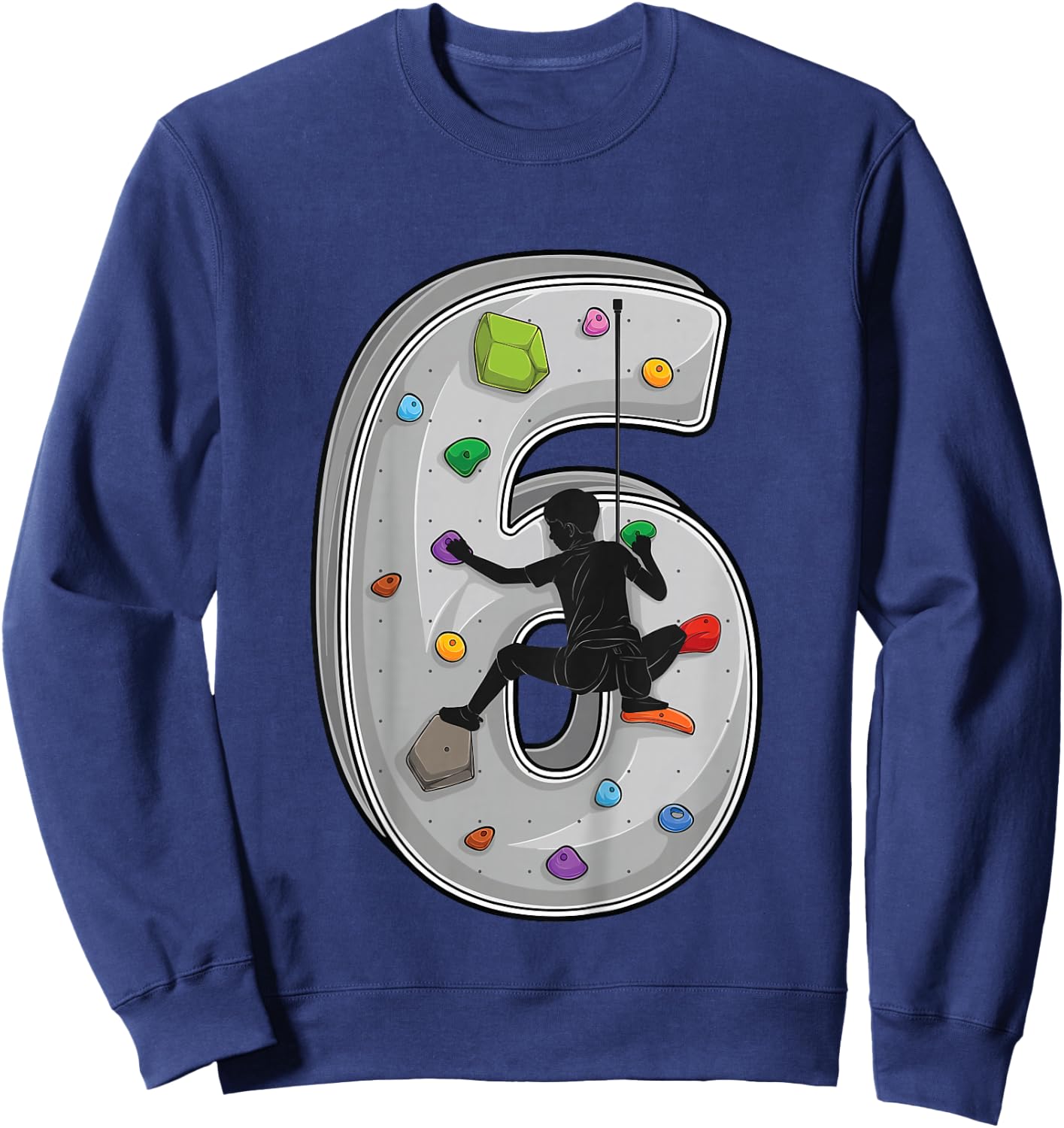 6 year old rock climbing 6th birthday Adventures Climber Sweatshirt - Sweatshirt | Navy