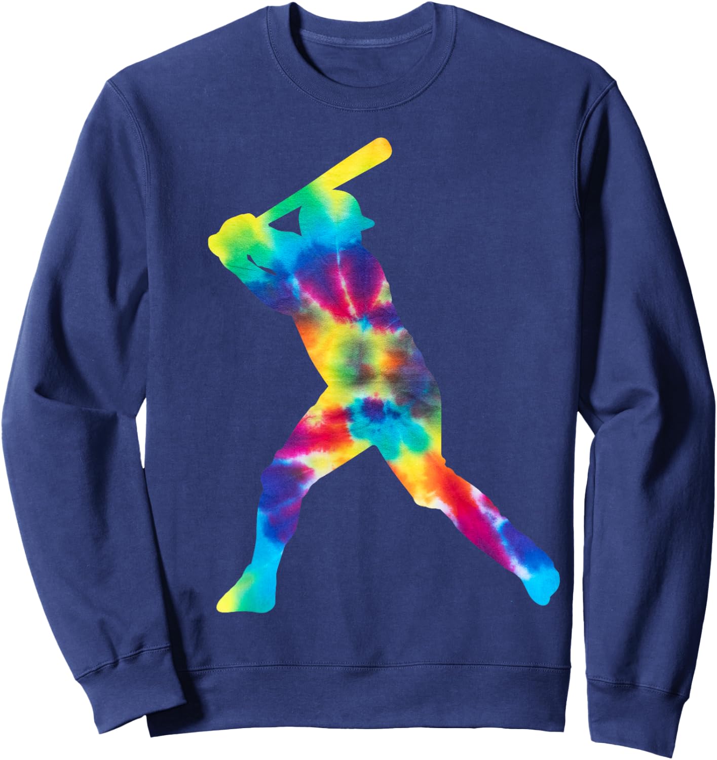 Baseball Fan Tie Dye Batter Sweatshirt - Sweatshirt | Navy