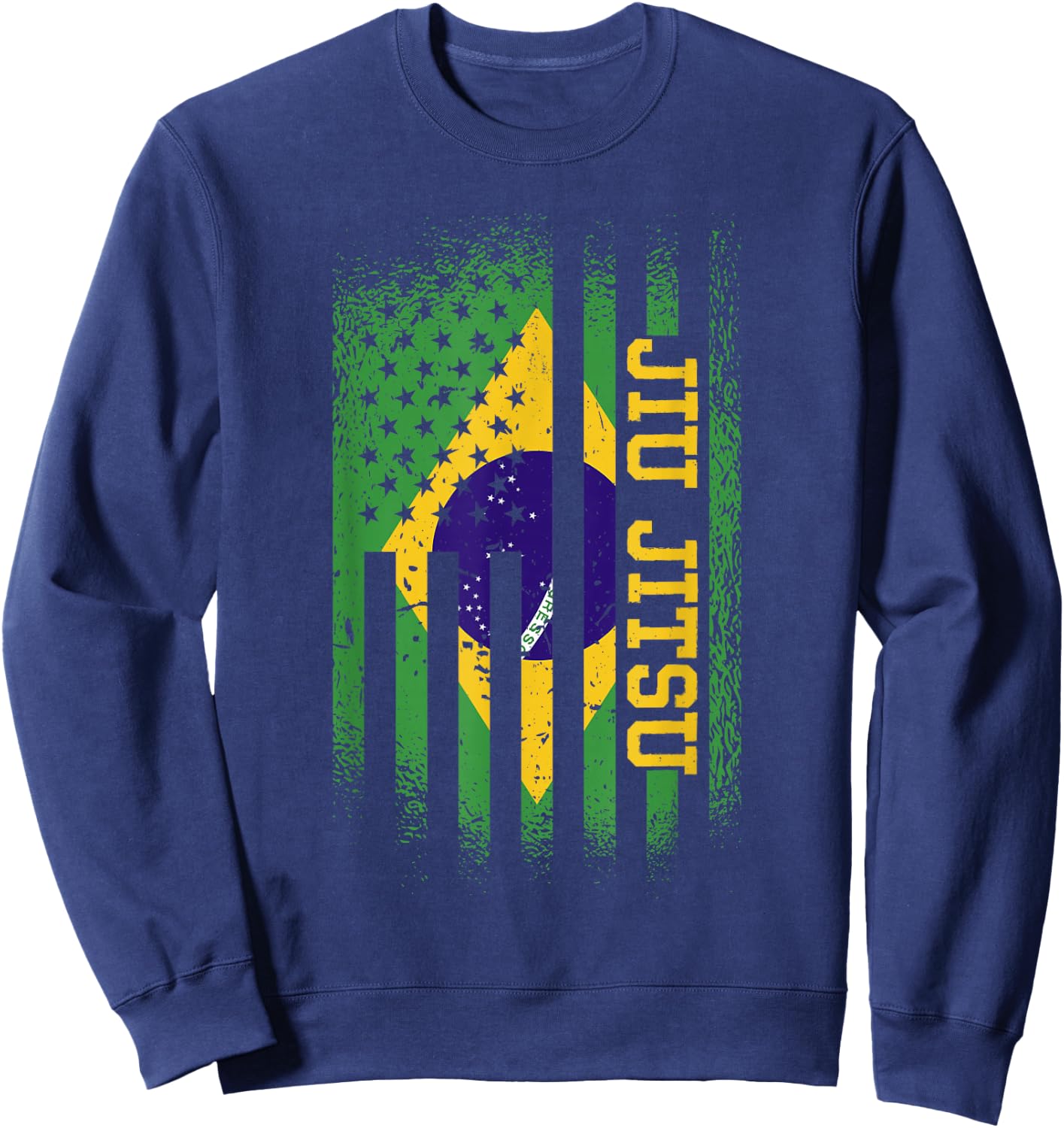 Jiu Jitsu Brasilian And American Flag, Brazilian Jujitsu Sweatshirt - Sweatshirt | Navy