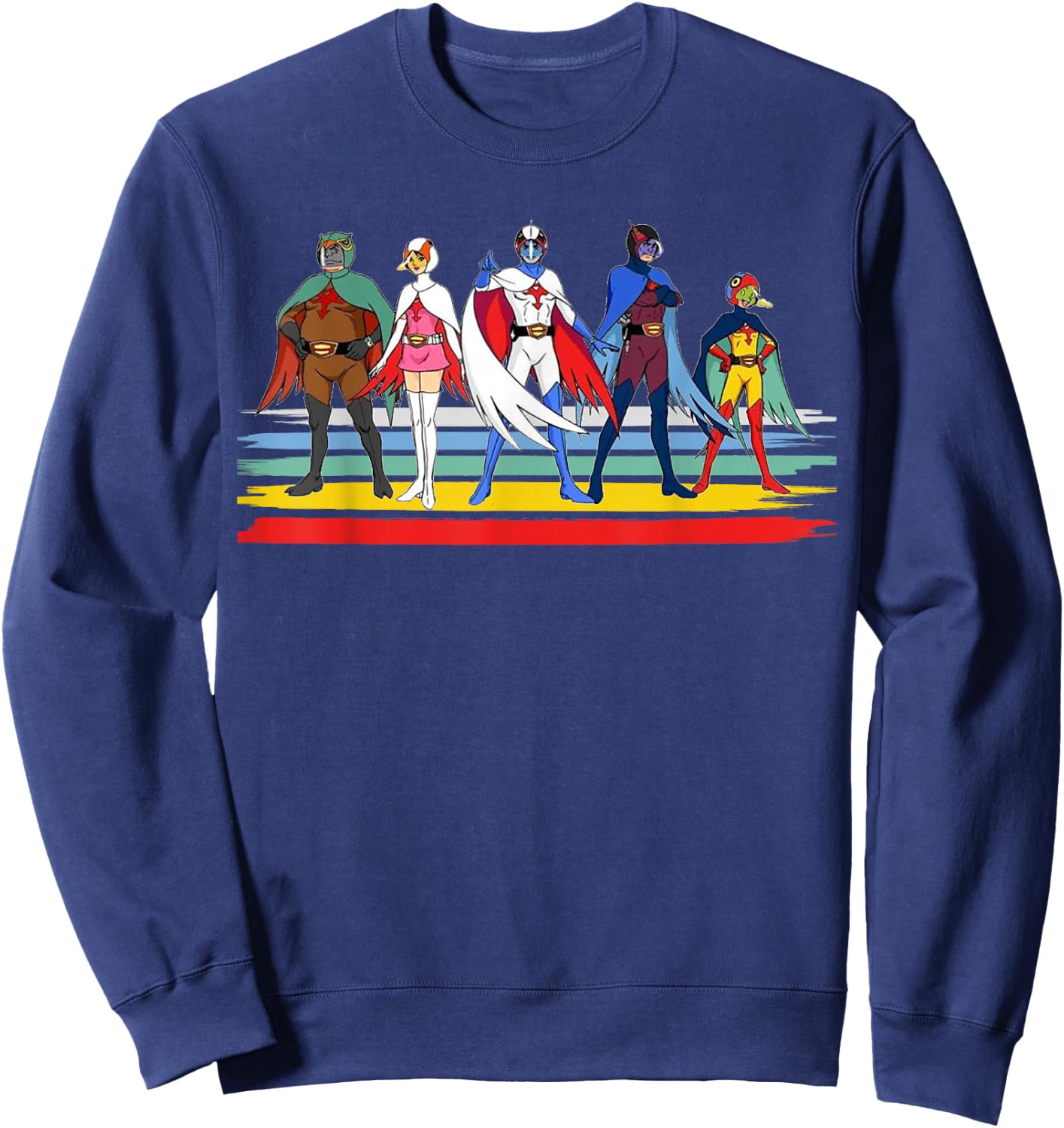 Battle of The Planets Vintage Style Brush Stripe Sweatshirt - Sweatshirt | Navy