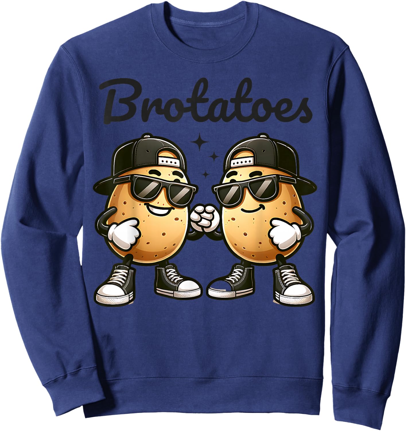 Best Friend Potato Pun Funny Matching Boys Bestie BFFs Kids Sweatshirt - Sweatshirt | Navy