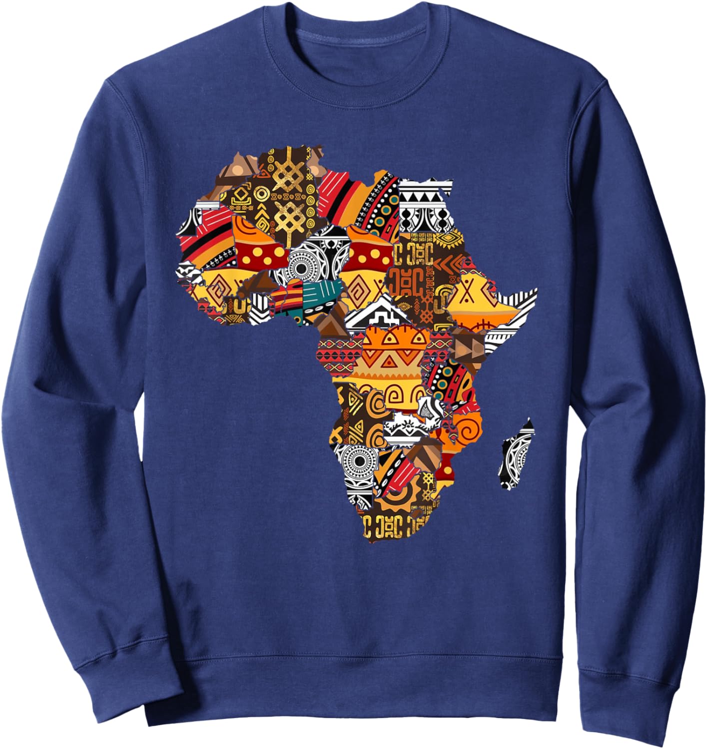 African Native Pride Funny Africa Map Heritage Pattern Gift Small Sweatshirt - Sweatshirt | Navy