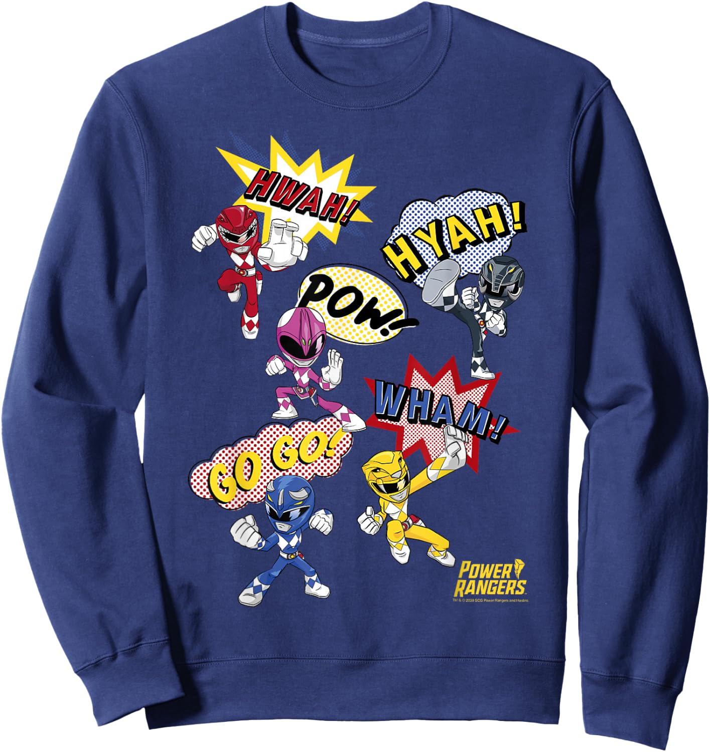 Power Rangers Mini Comic Style Action Shot Icons Sweatshirt - Sweatshirt | Navy