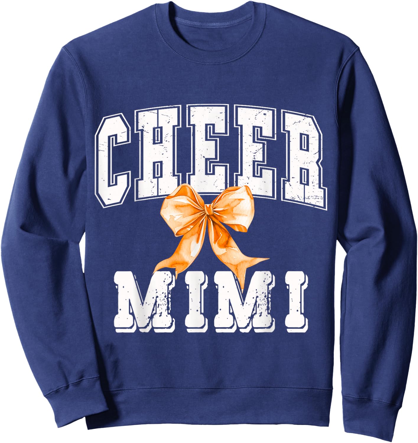 Cheer MIMI Coquette Orange Bow Cheerleader Sweatshirt - Sweatshirt | Navy