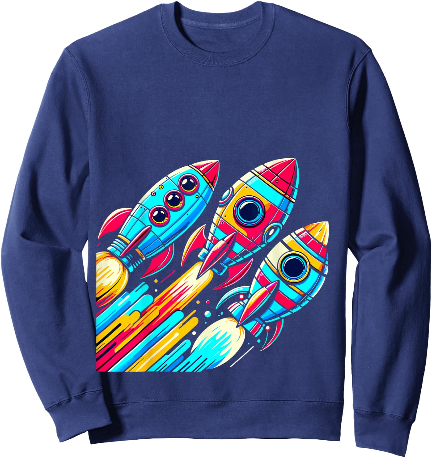 Rocket Ships Astronaut Space Sweatshirt - Sweatshirt | Navy