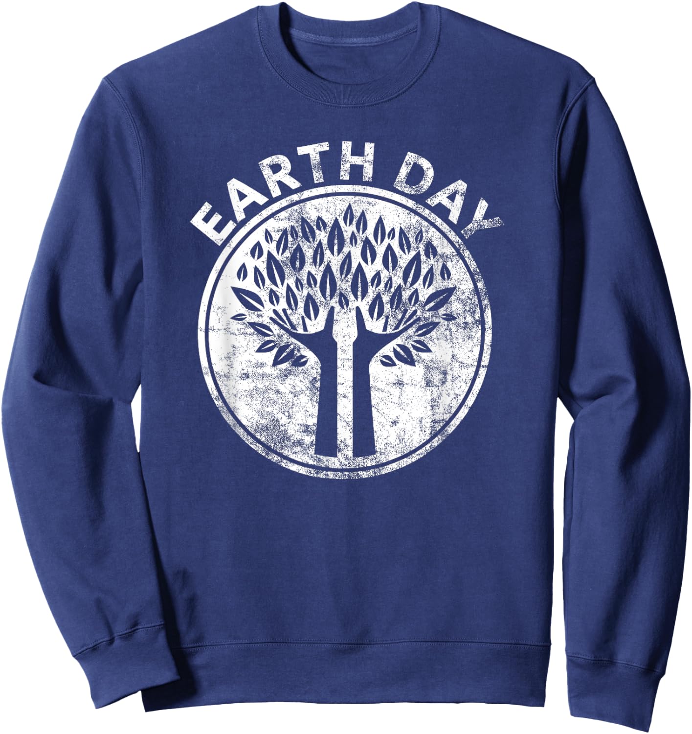 EARTH DAY T SHIRT Hands Tree Lover Nature Men Women Kids Sweatshirt - Sweatshirt | Navy