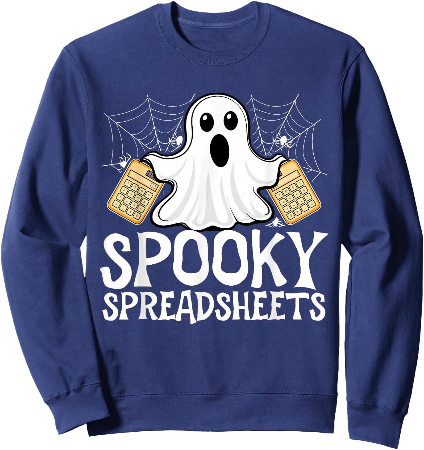 Spooky Accountant Halloween Trick Or Treat Spreadsheet Sweatshirt - Sweatshirt | Navy