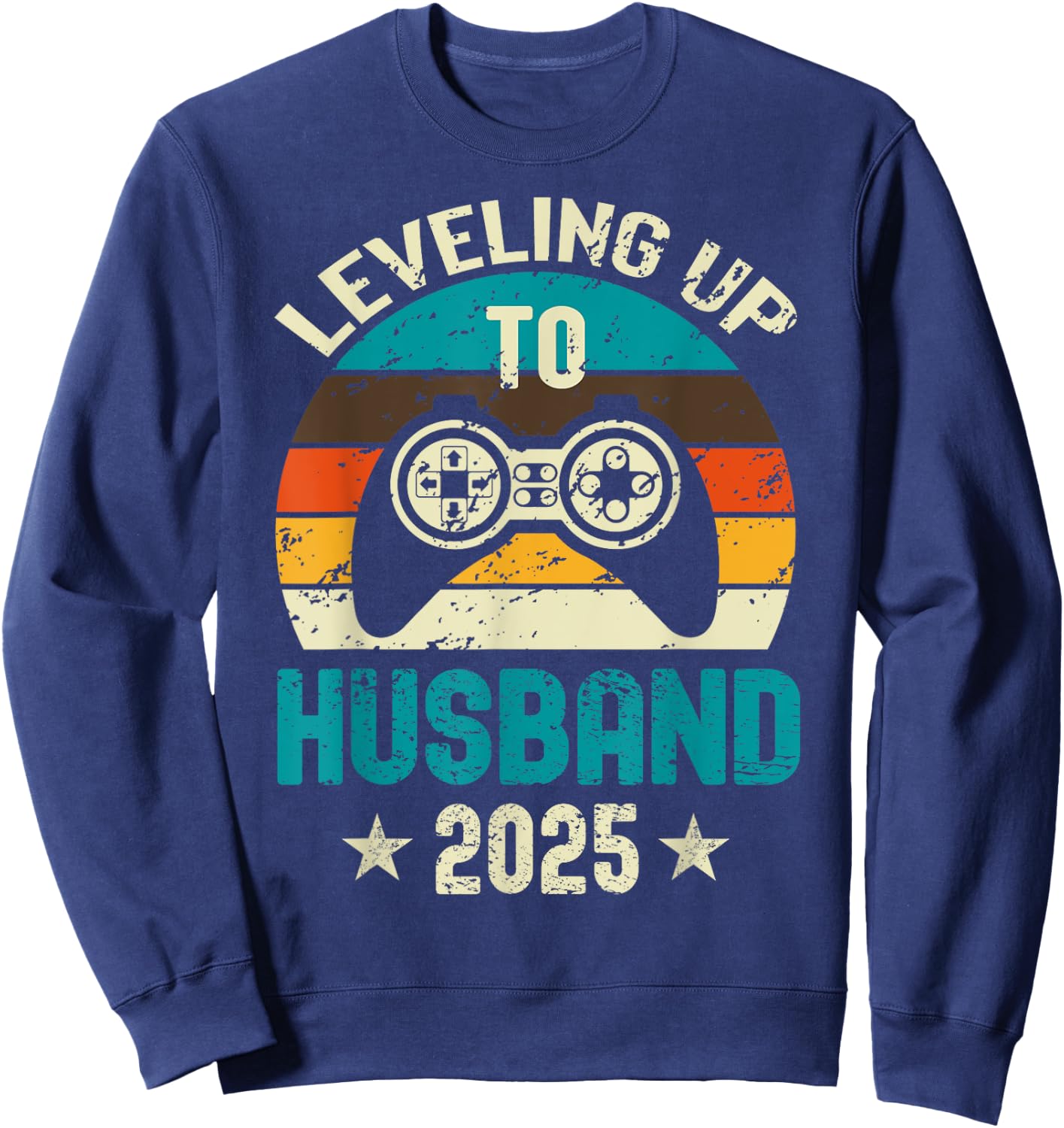 Engagement for Gamer Groom Leveling Up To Husband 2025 Sweatshirt - Sweatshirt | Navy