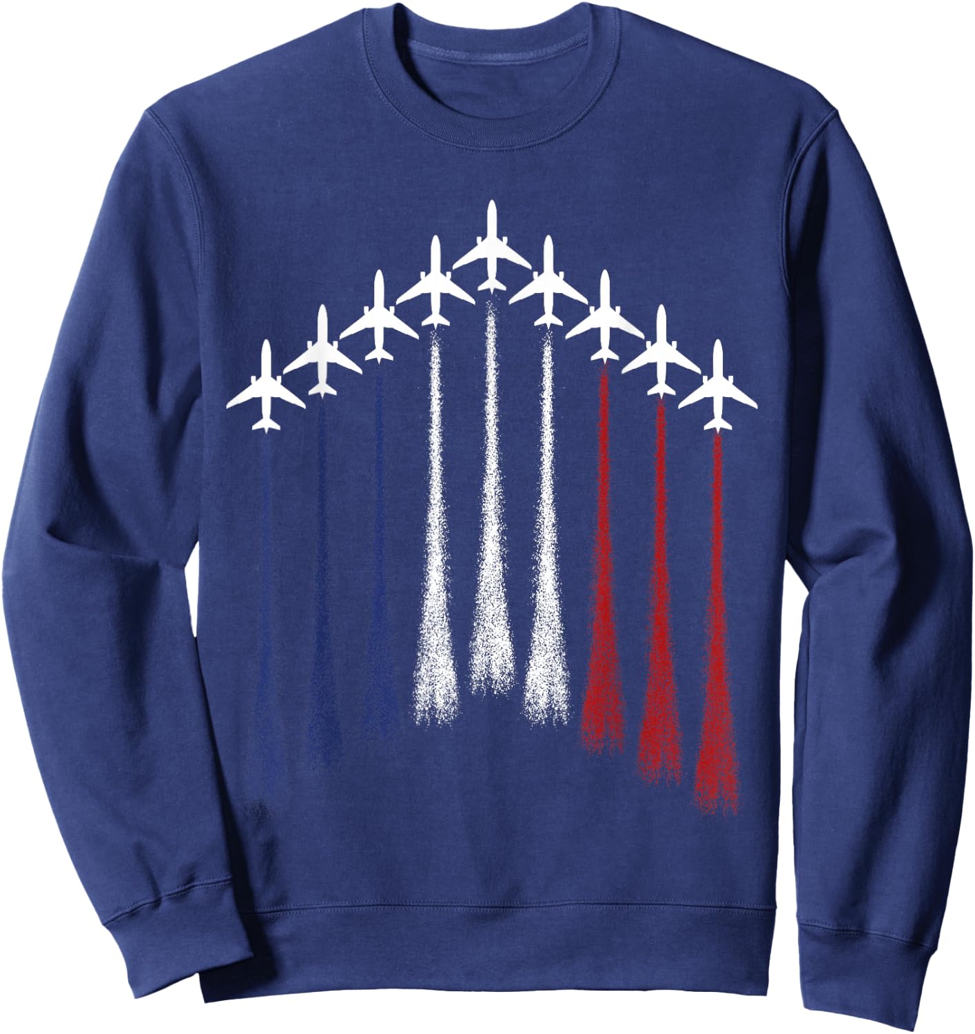 USA Flag Aviation Airplane Pilot Patriotic Flying Sweatshirt - Sweatshirt | Navy