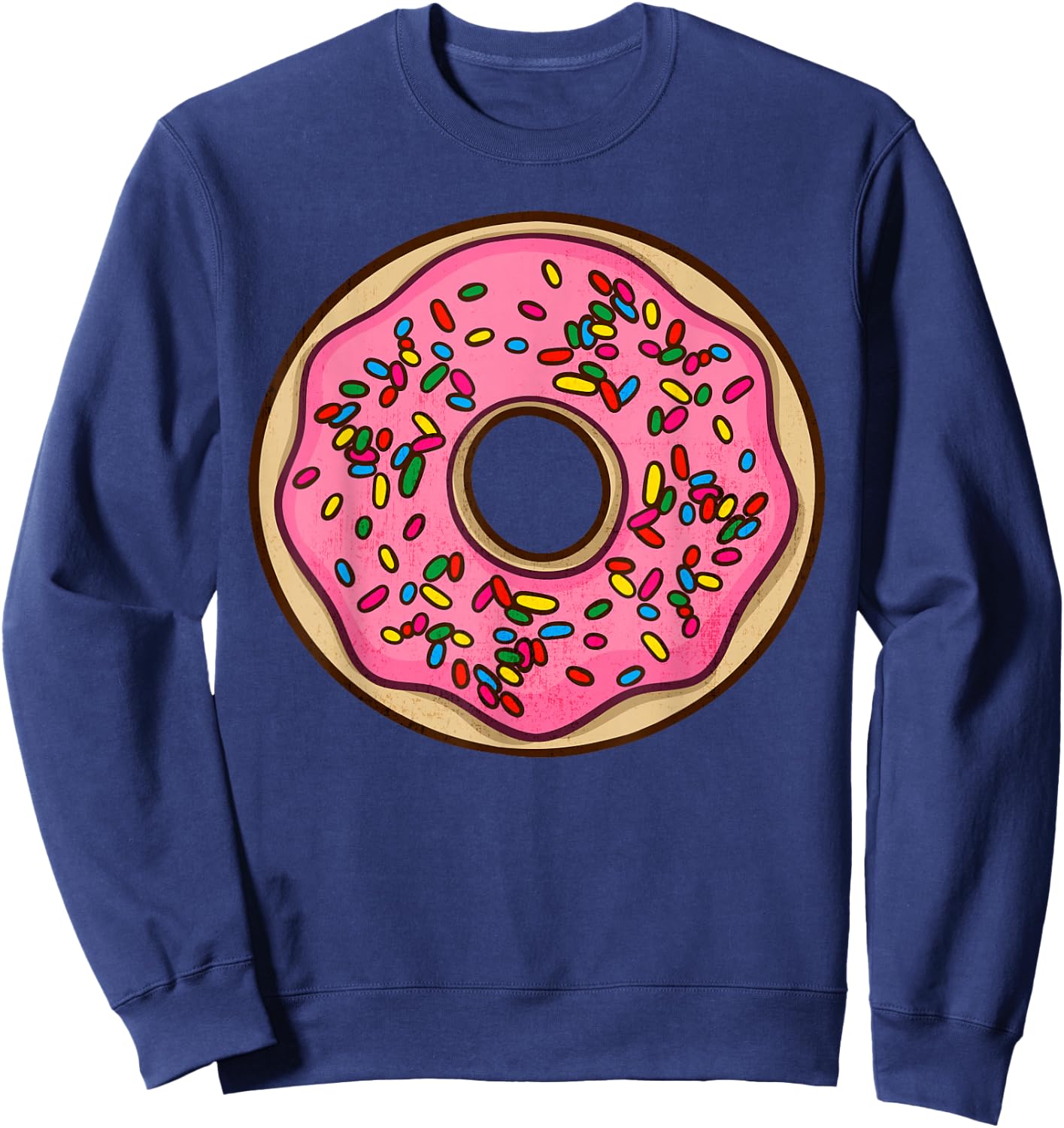 Donut Sprinkles Doughnut Frying Dough Candy Snack Dessert Sweatshirt - Sweatshirt | Navy