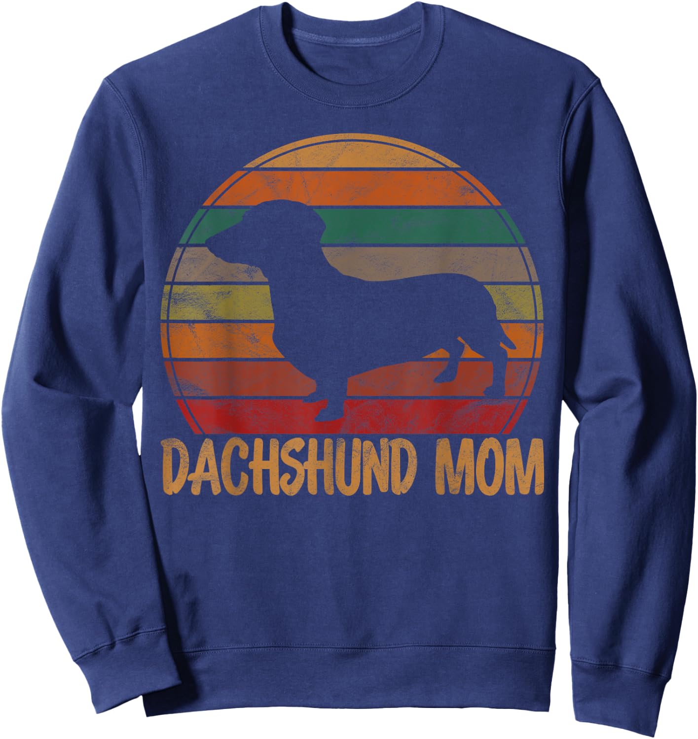 Retro Dachshund Mom Gift Doxie Dog Owner Mother Pet Mama Women Girls Kids Sweatshirt - Sweatshirt | Navy