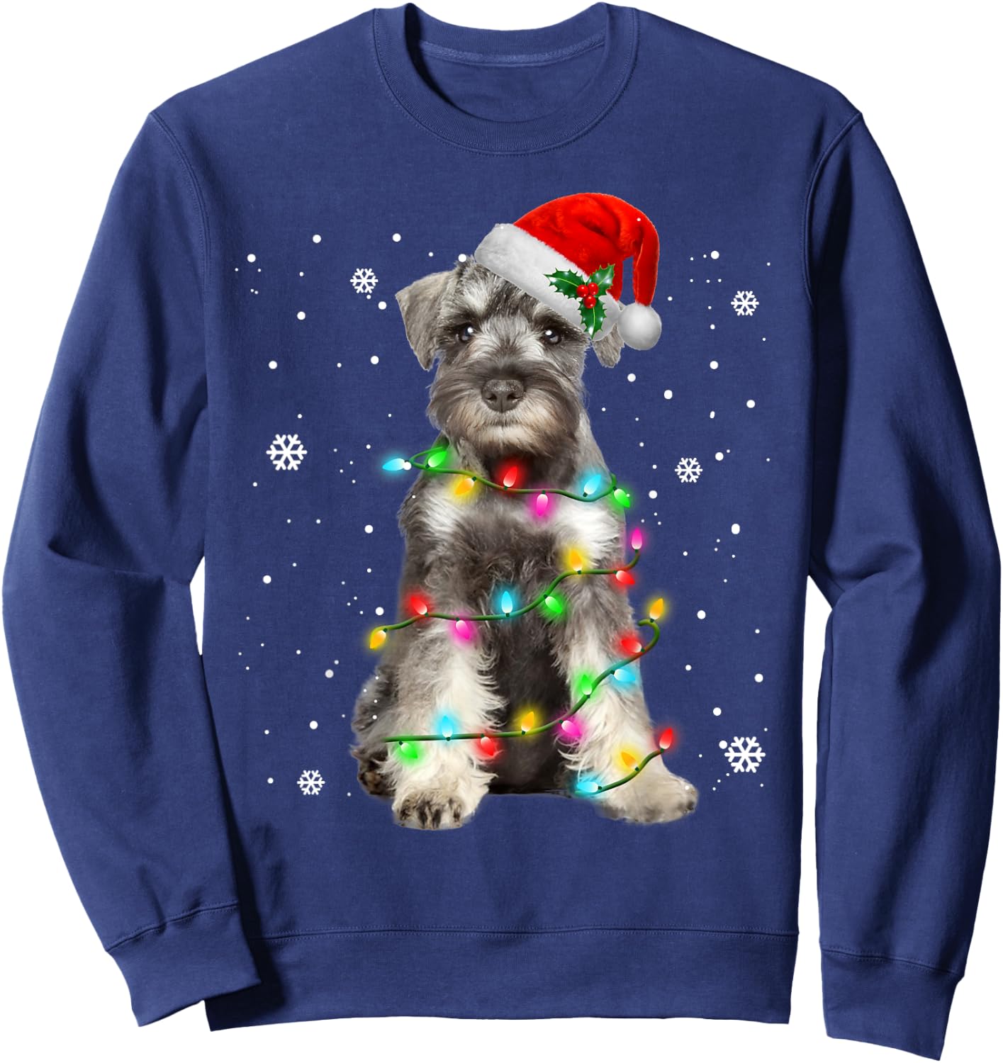 Schnauzer Dogs Tree Christmas Sweater Xmas Pet Animal Dog Men Women Kids Sweatshirt - Sweatshirt | Navy
