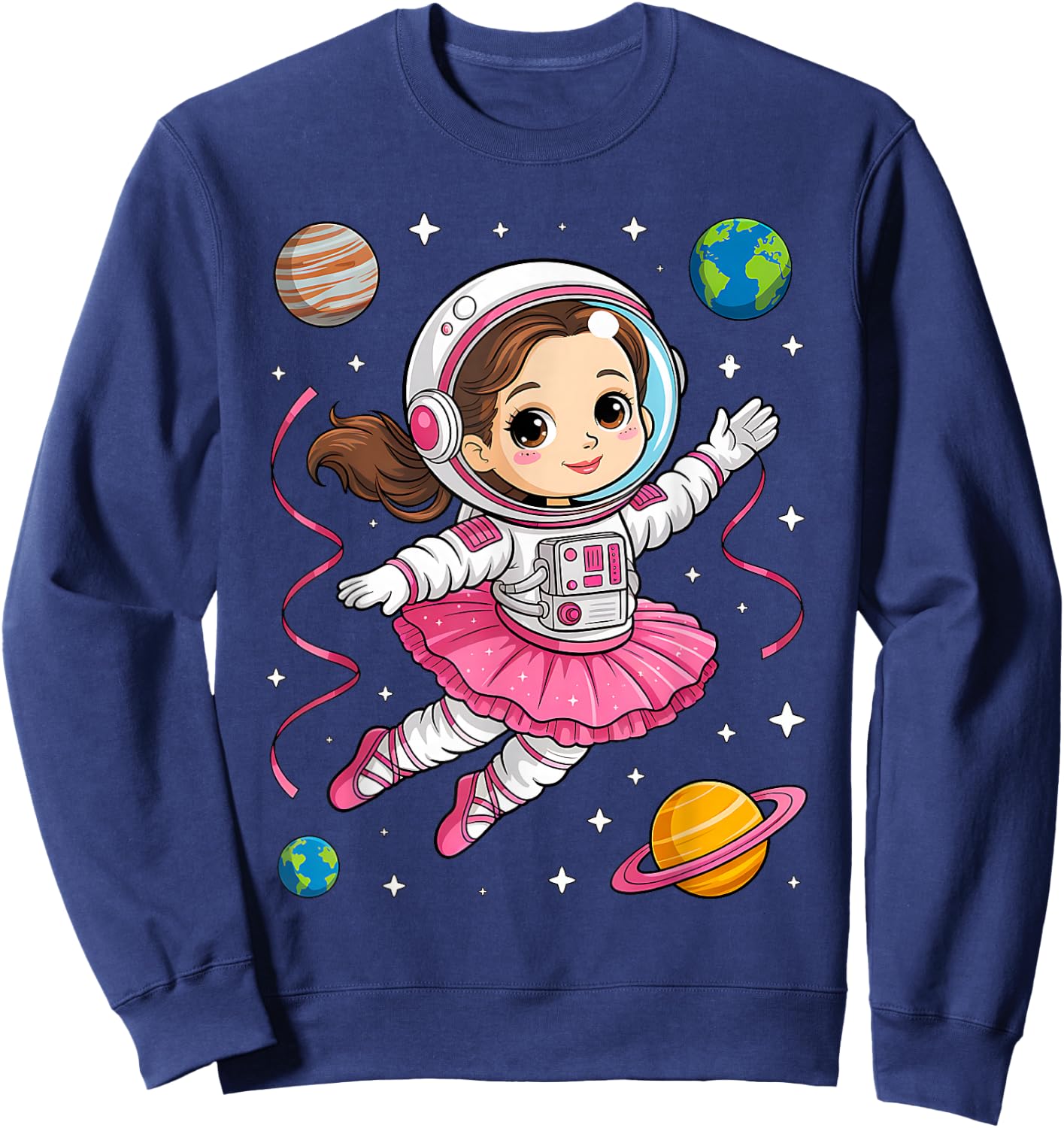 Ballerina Girl Space Astronaut Sweatshirt - Sweatshirt | Navy