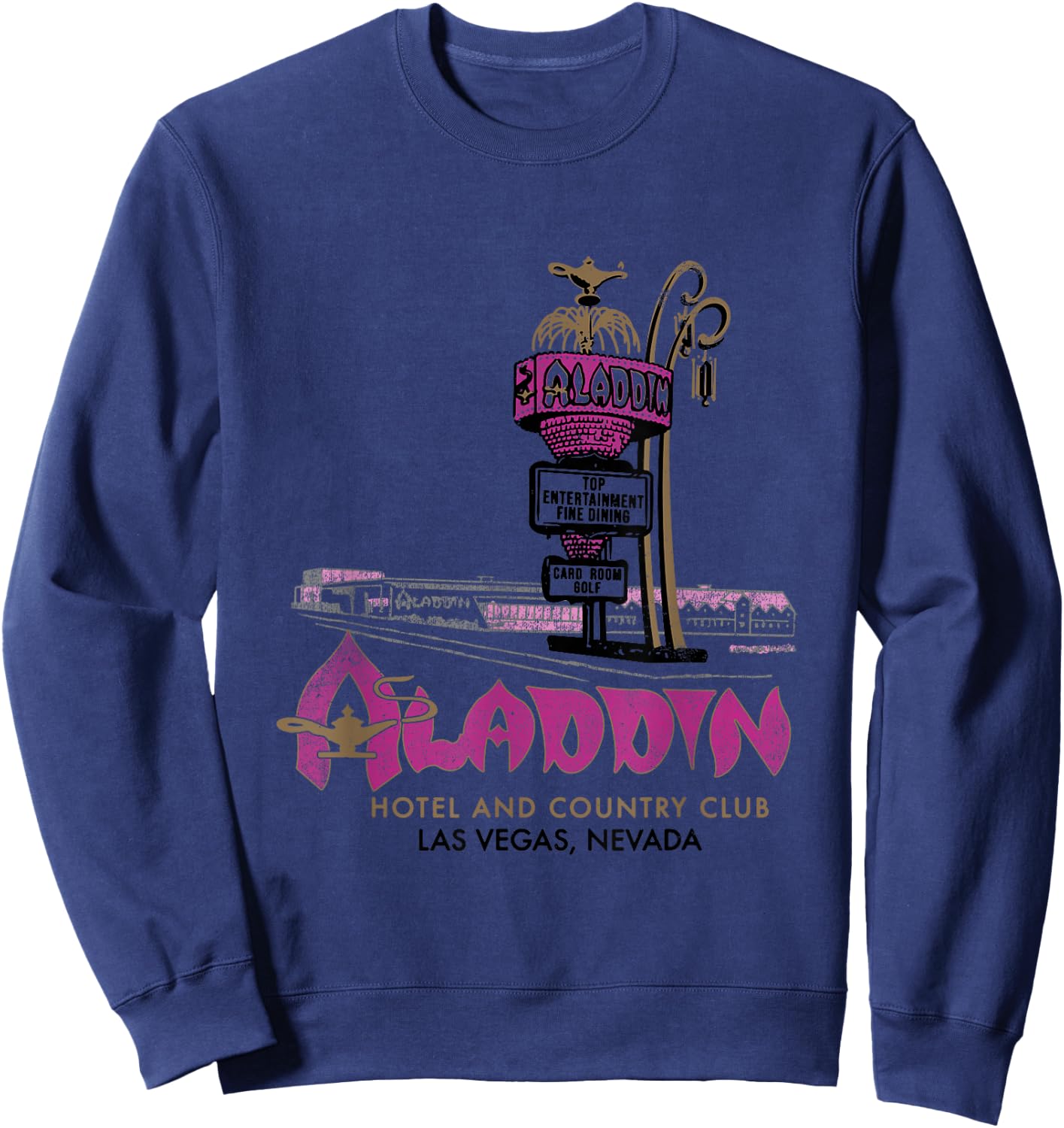 Vintage Aladdin Hotel and Casino Las Vegas Sweatshirt - Sweatshirt | Navy